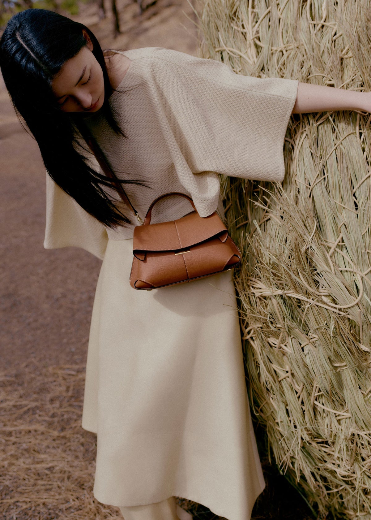 Polène Bag Mokki Mini Grained Camel