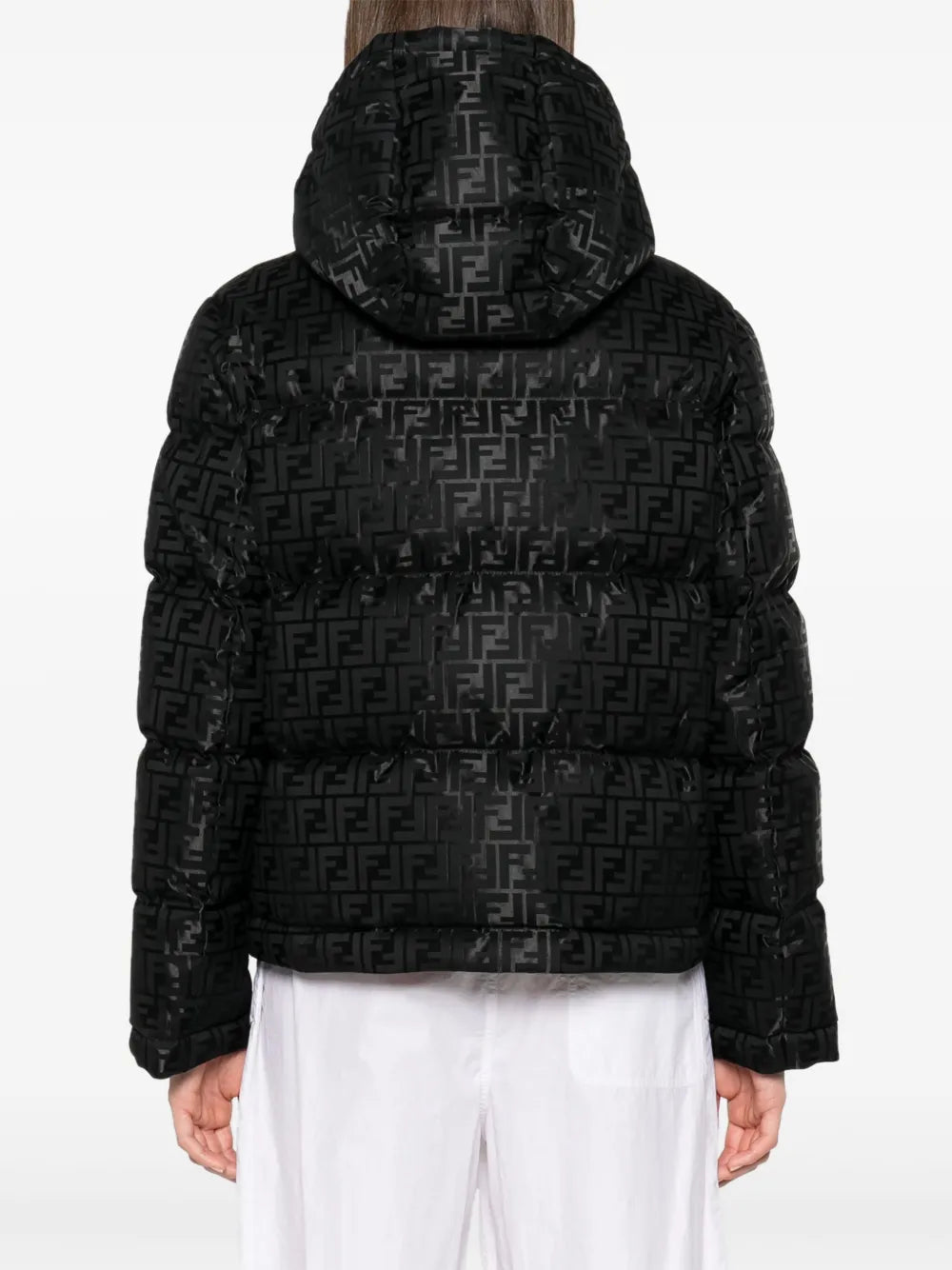 Fendi FF Noir · Doudoune courte à capuche