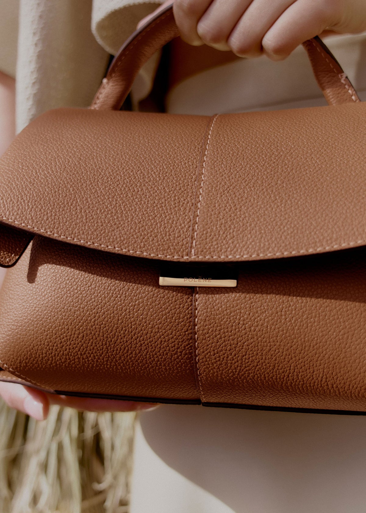 Polène Bag Mokki Mini Grained Camel