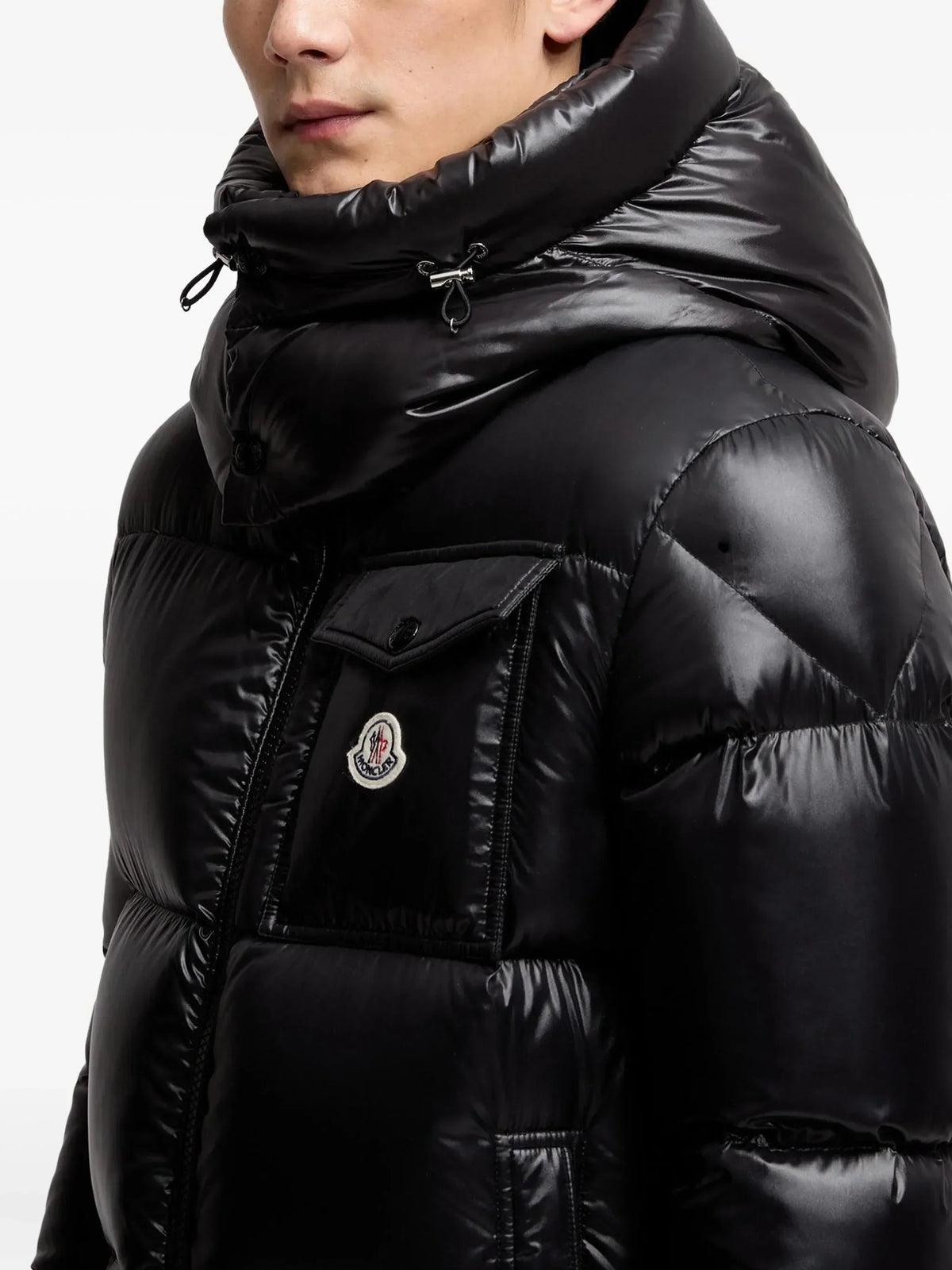 Moncler Noir Brillant · Doudoune à capuche