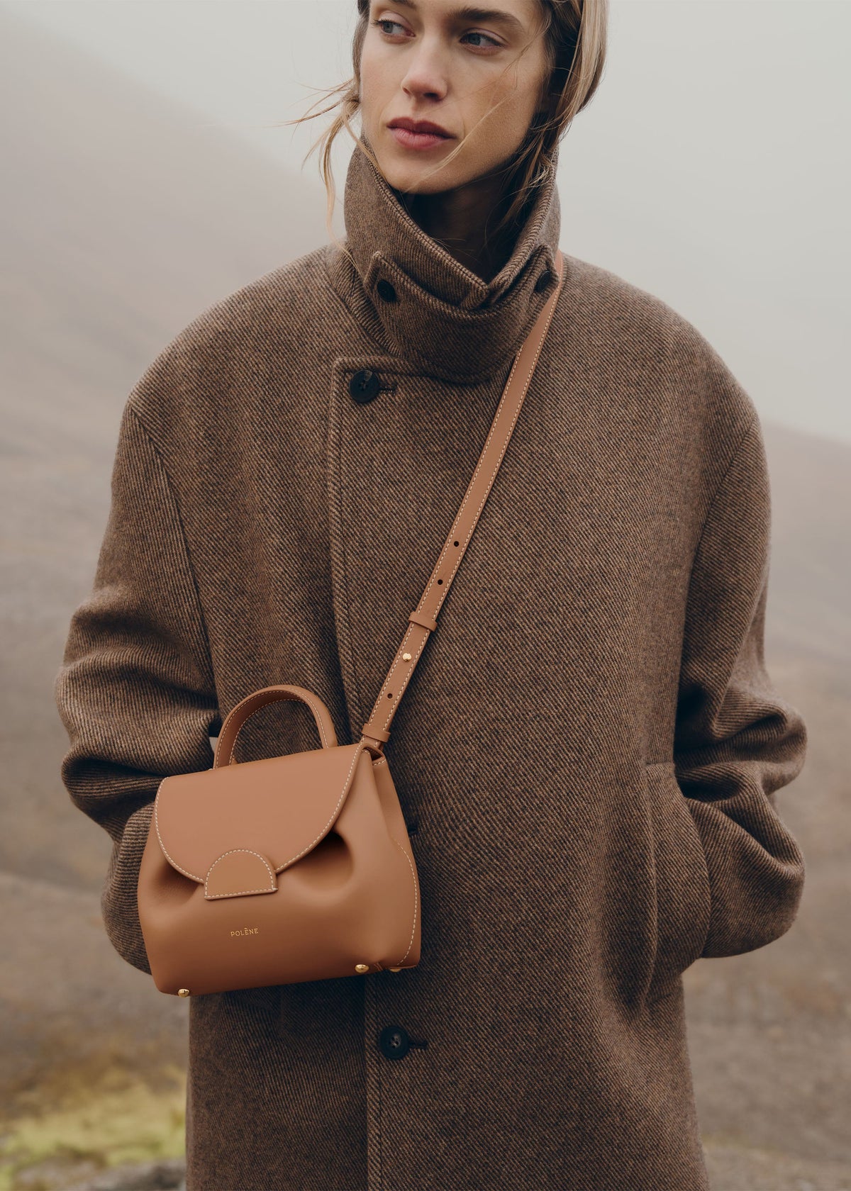 Polène Bag Numéro Un Nano Smooth Camel