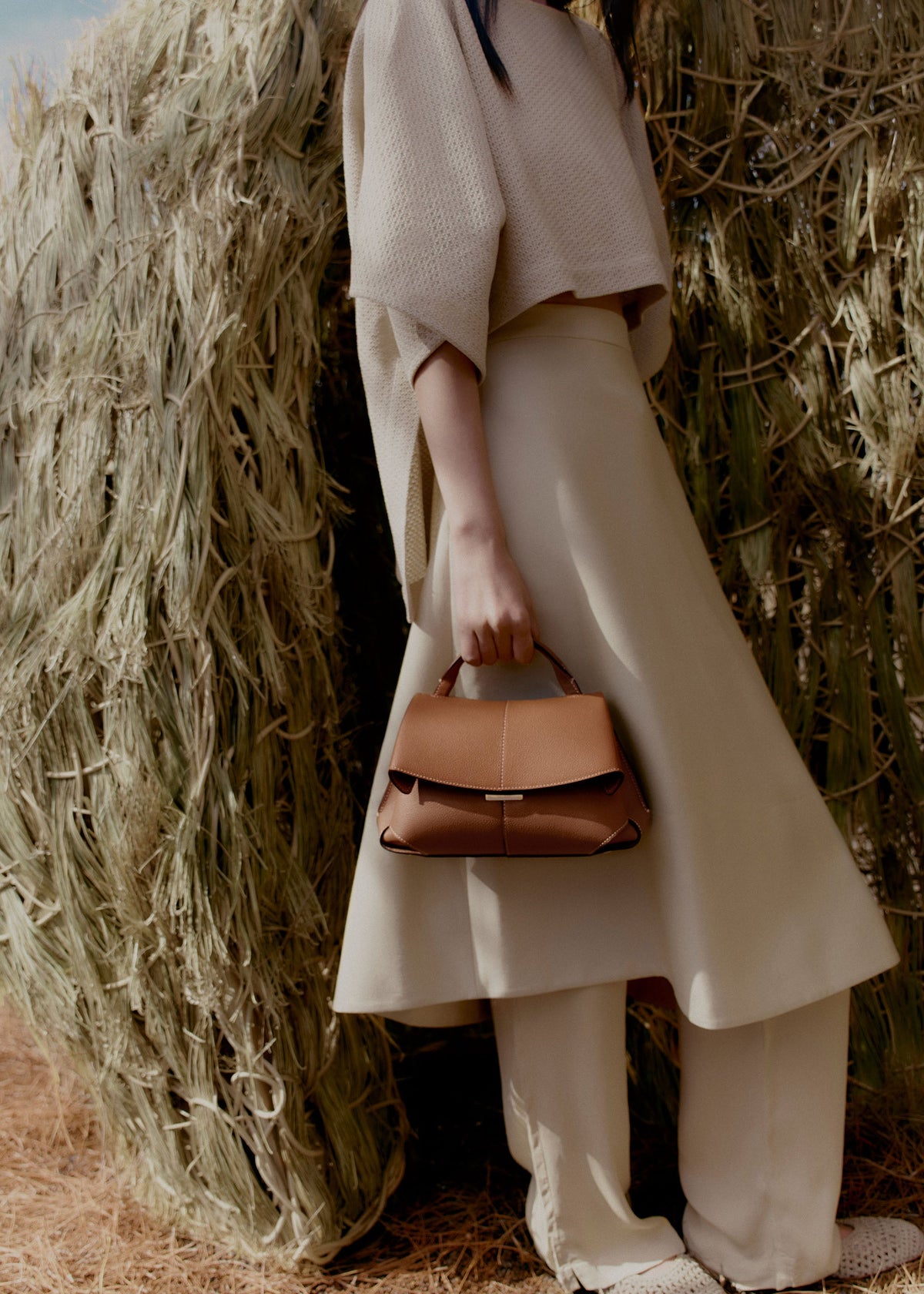 Polène Bag Mokki Mini Grained Camel