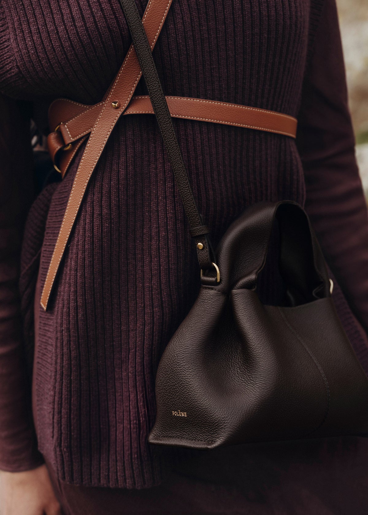 Polène Bag Numéro Neuf Mini Grained Ebony