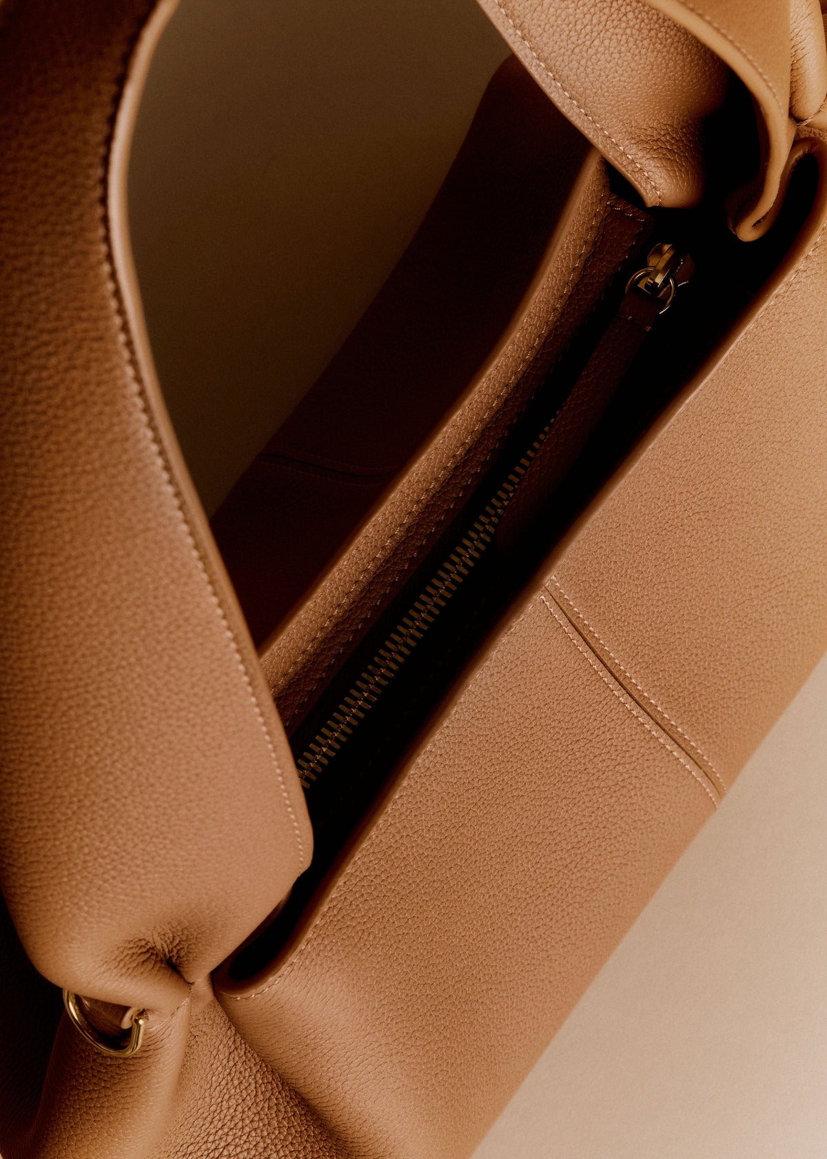 Polène Bag Numéro Neuf East West Grained Camel