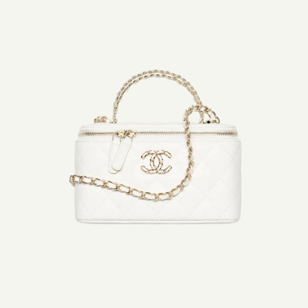Chanel Long Vanity Chain Bag White