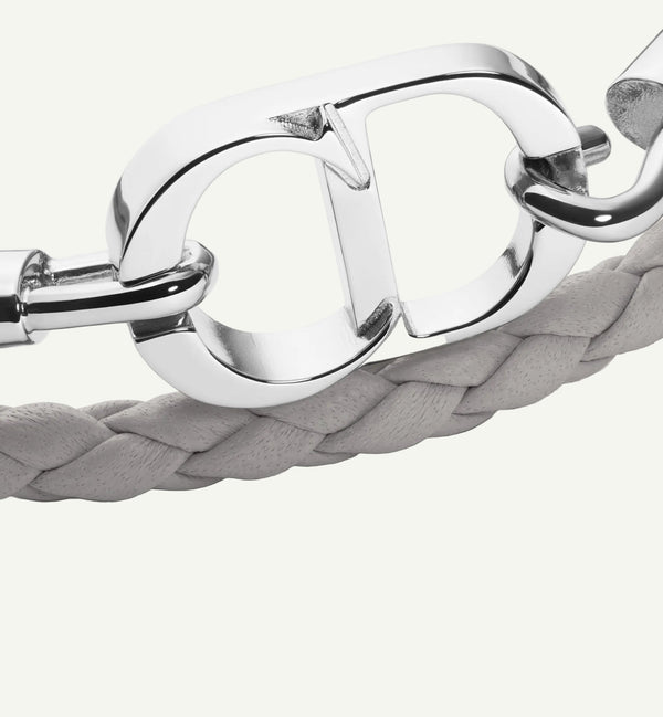 Dior - CD Double Wrap Leather Bracelet Grey