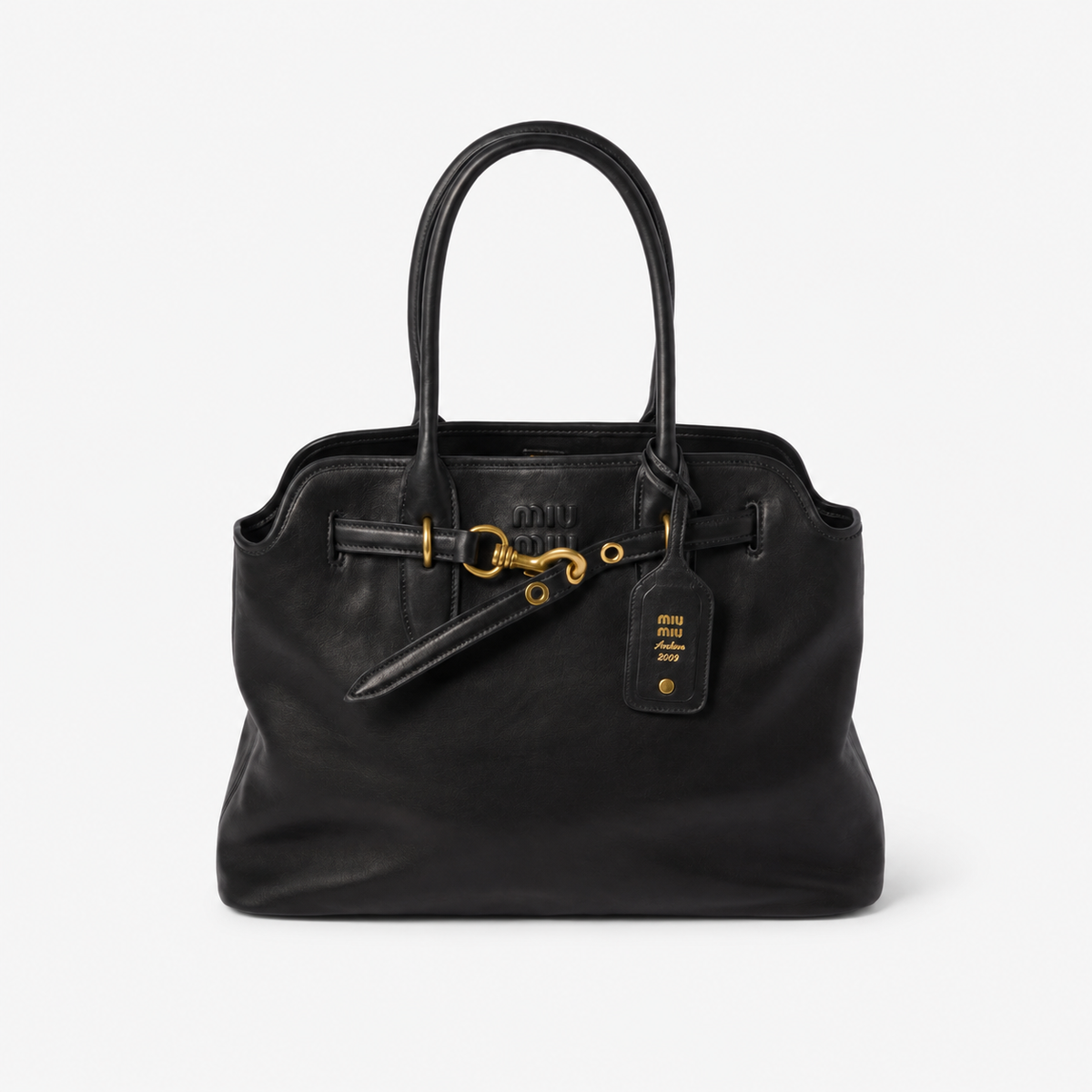 MiuMiu Aventure Bag in Black Nappa Leather