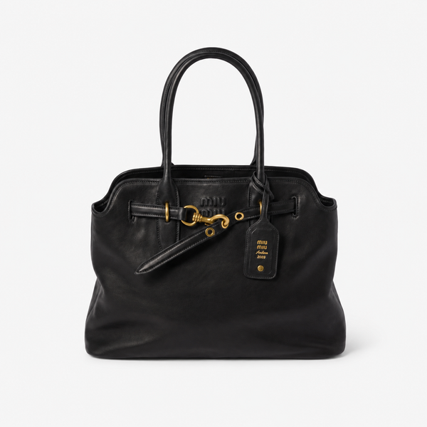 MiuMiu Aventure Bag in Black Nappa Leather
