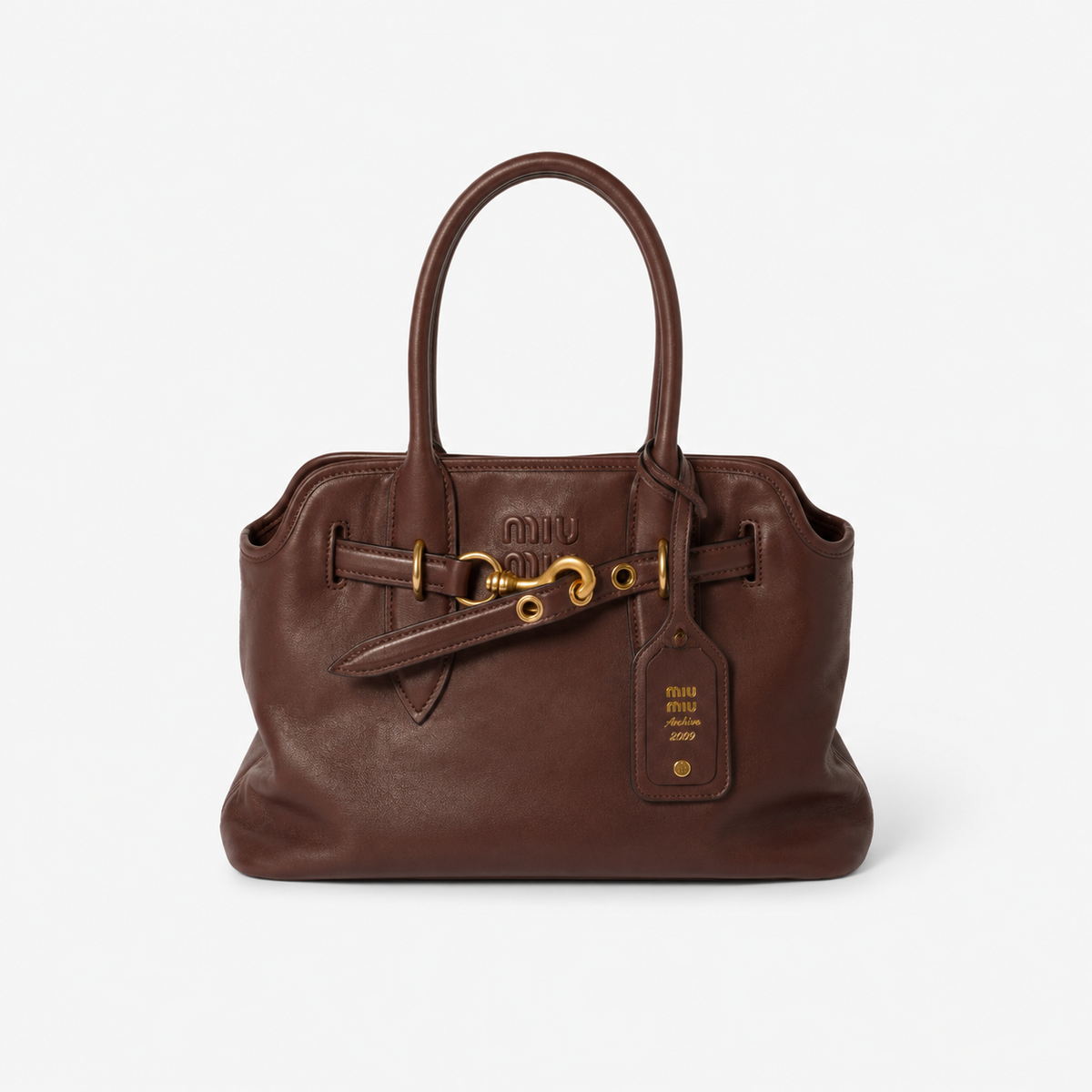 MiuMiu Aventure Bag in Brown Nappa Leather