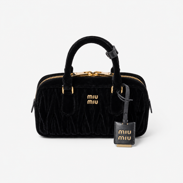 MiuMiu Arcadie Bag in Black Quilted Velvet