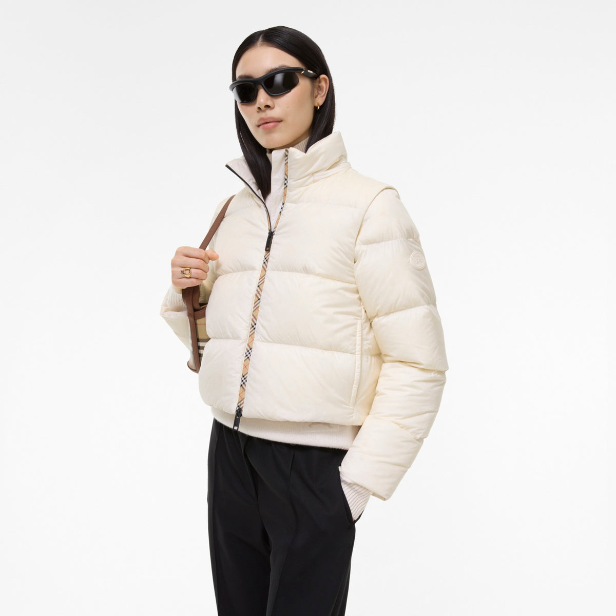 Burberry Langdale Blanc · Doudoune à manches amovibles