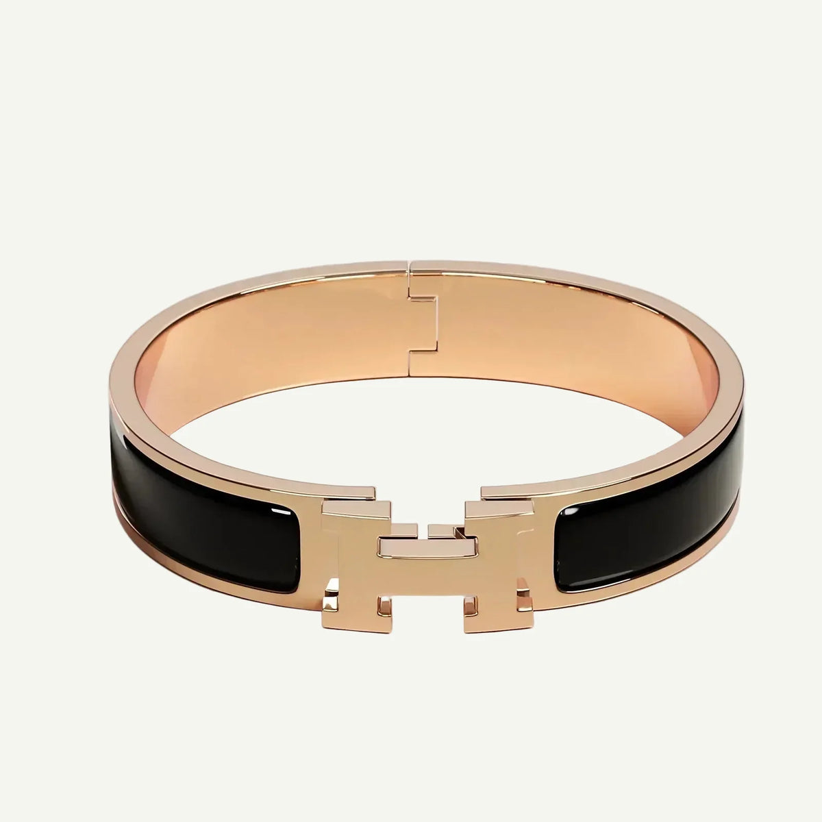 Hermès - Bracelet Clic H Noir Or Rose