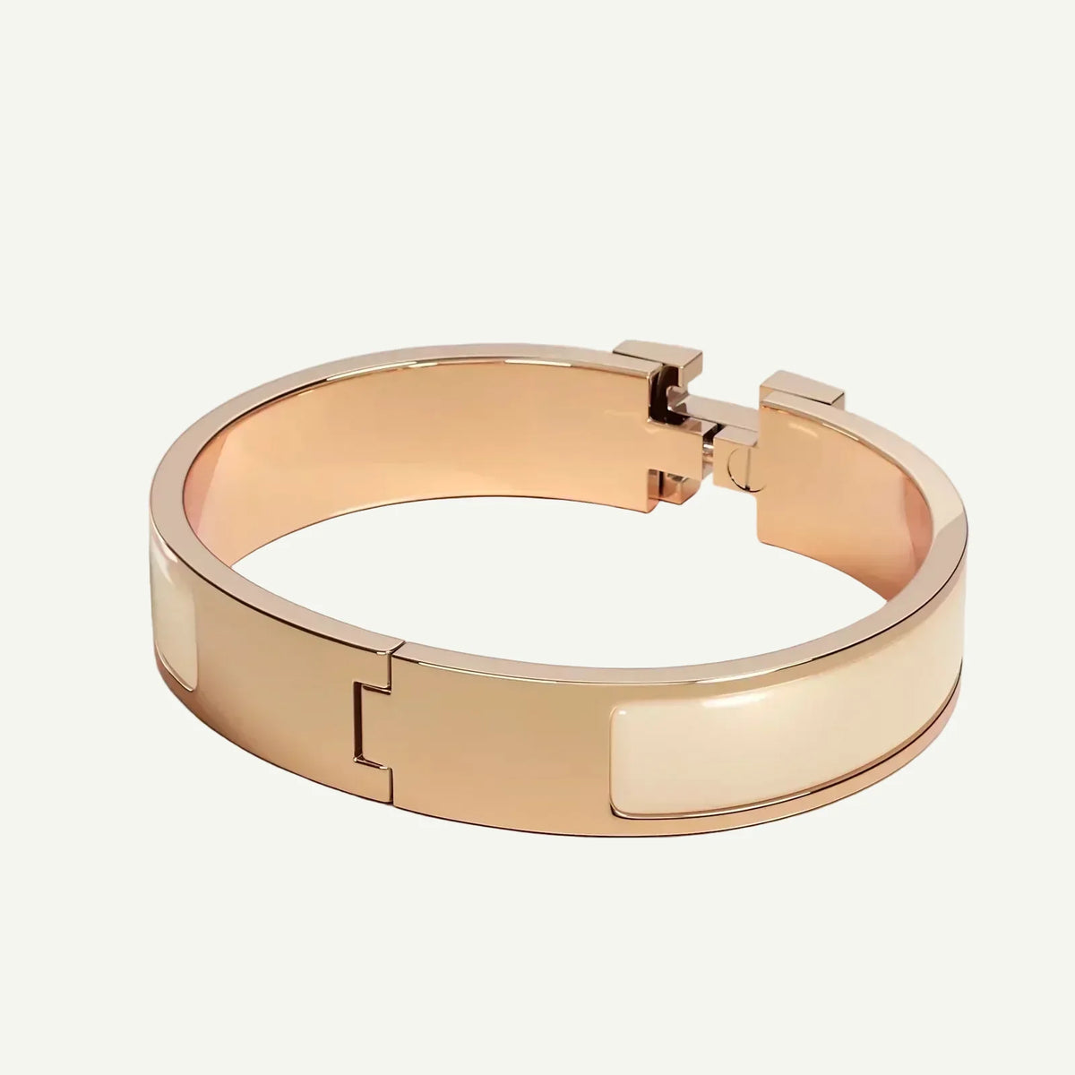 Hermès - Clic H Bracelet Cream Rose Gold