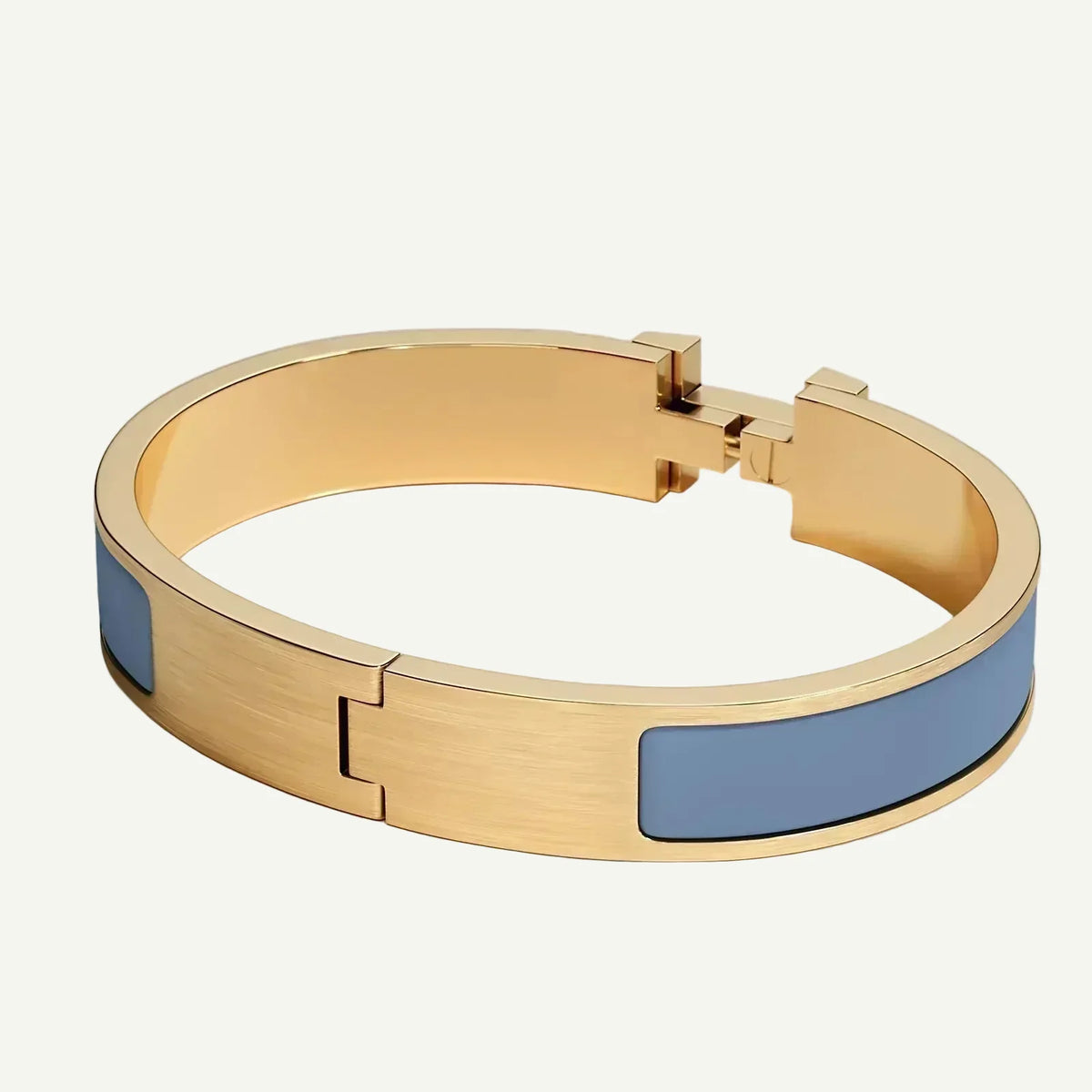 Hermès - Bracelet Clic HH Or Bleu Turquin Mat