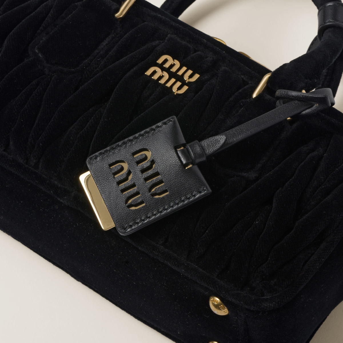 MiuMiu Arcadie Bag in Black Quilted Velvet
