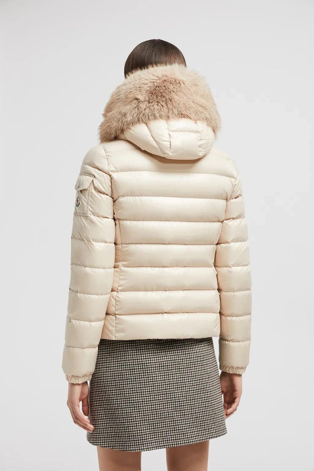 Moncler Badyf Beige Clair · Doudoune courte à capuche