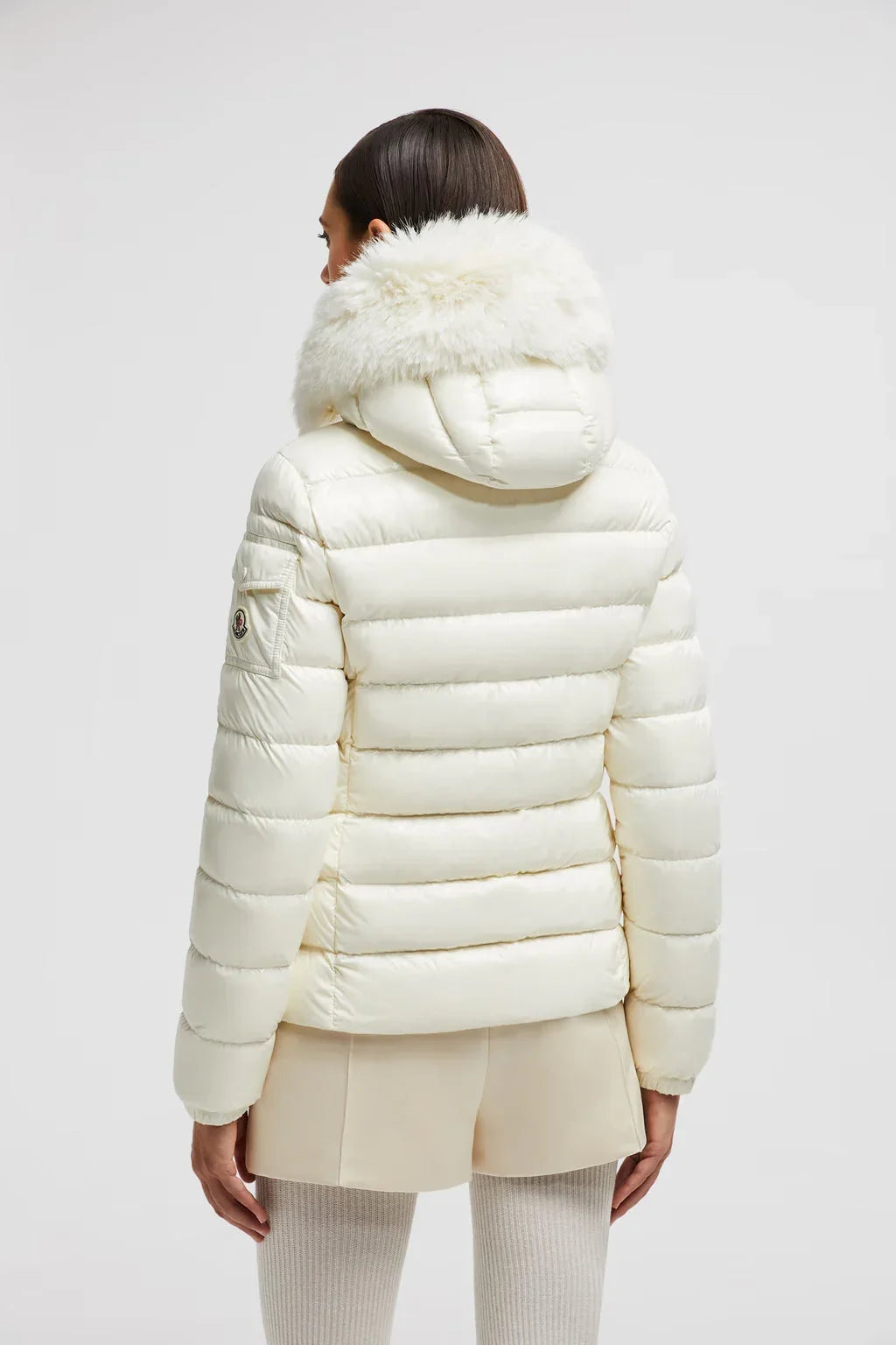 Moncler Badyf Blanc · Doudoune courte à capuche