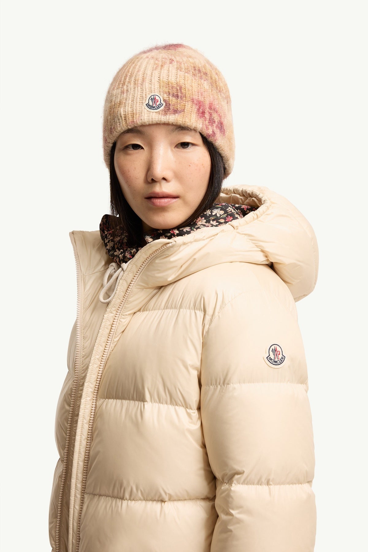 Moncler Feligule Beige Clair · Doudoune courte à capuche