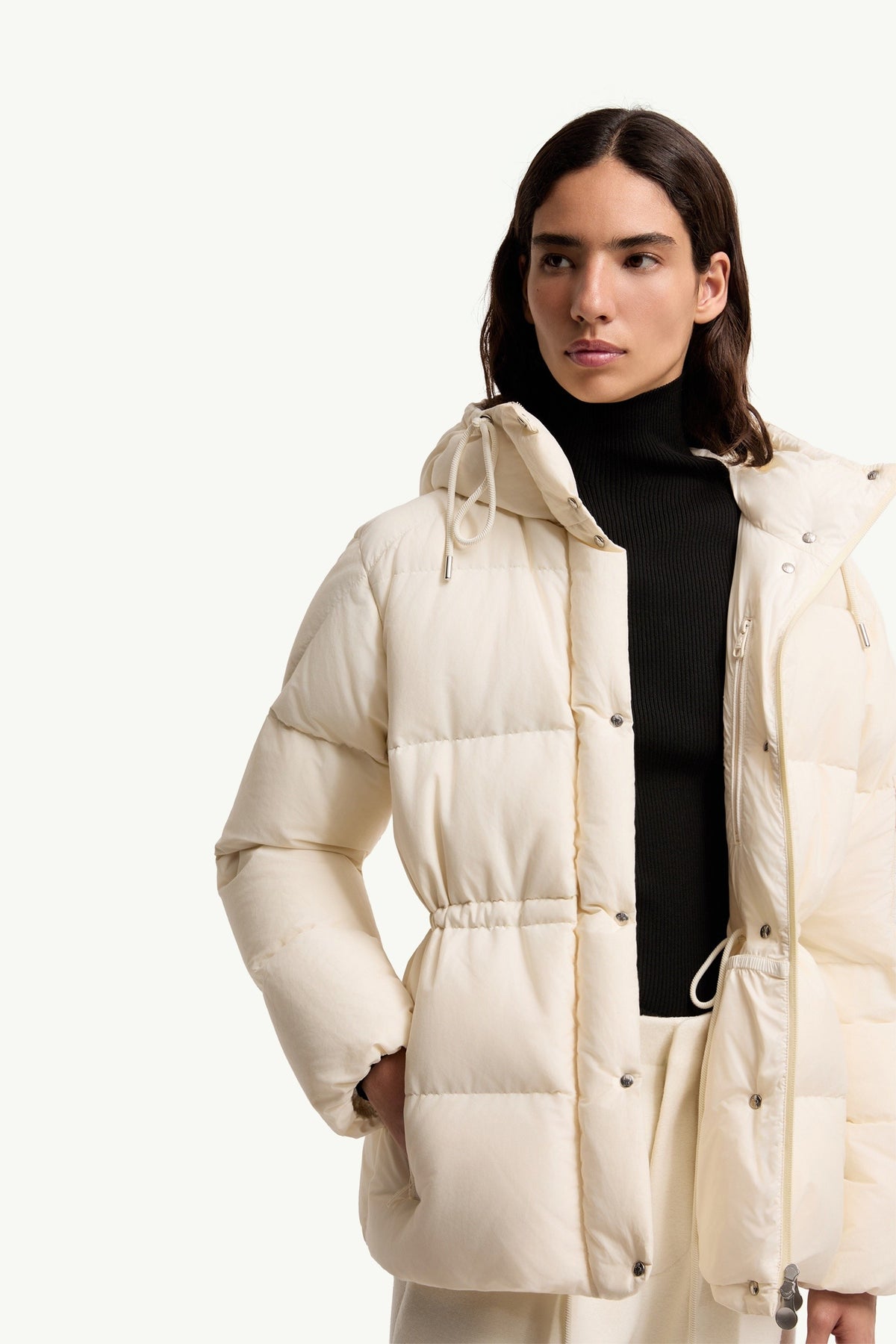 Moncler Himalaya Blanc Ivoire · Doudoune courte à capuche