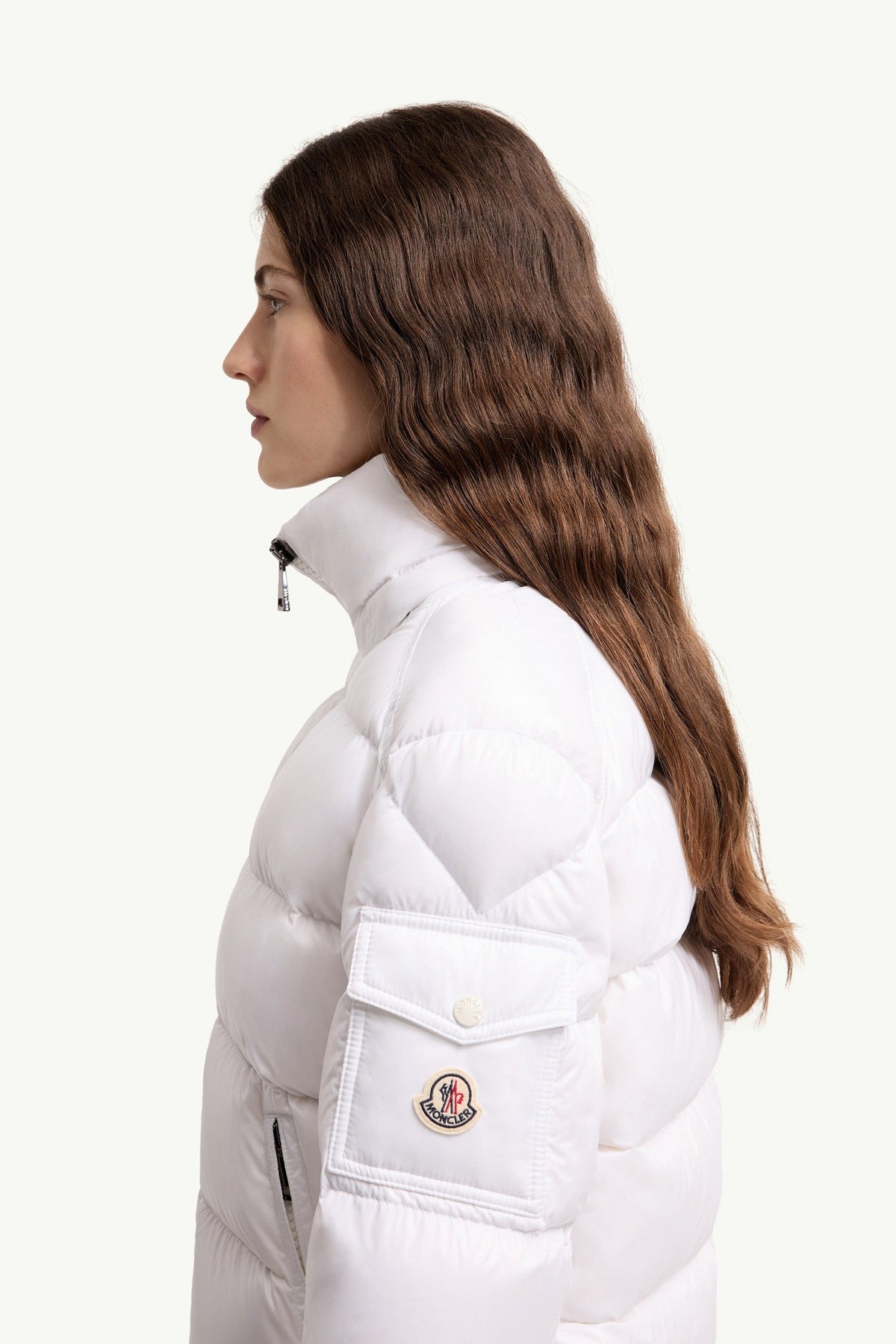 Moncler Maire Blanc Cassé · Doudoune courte à capuche
