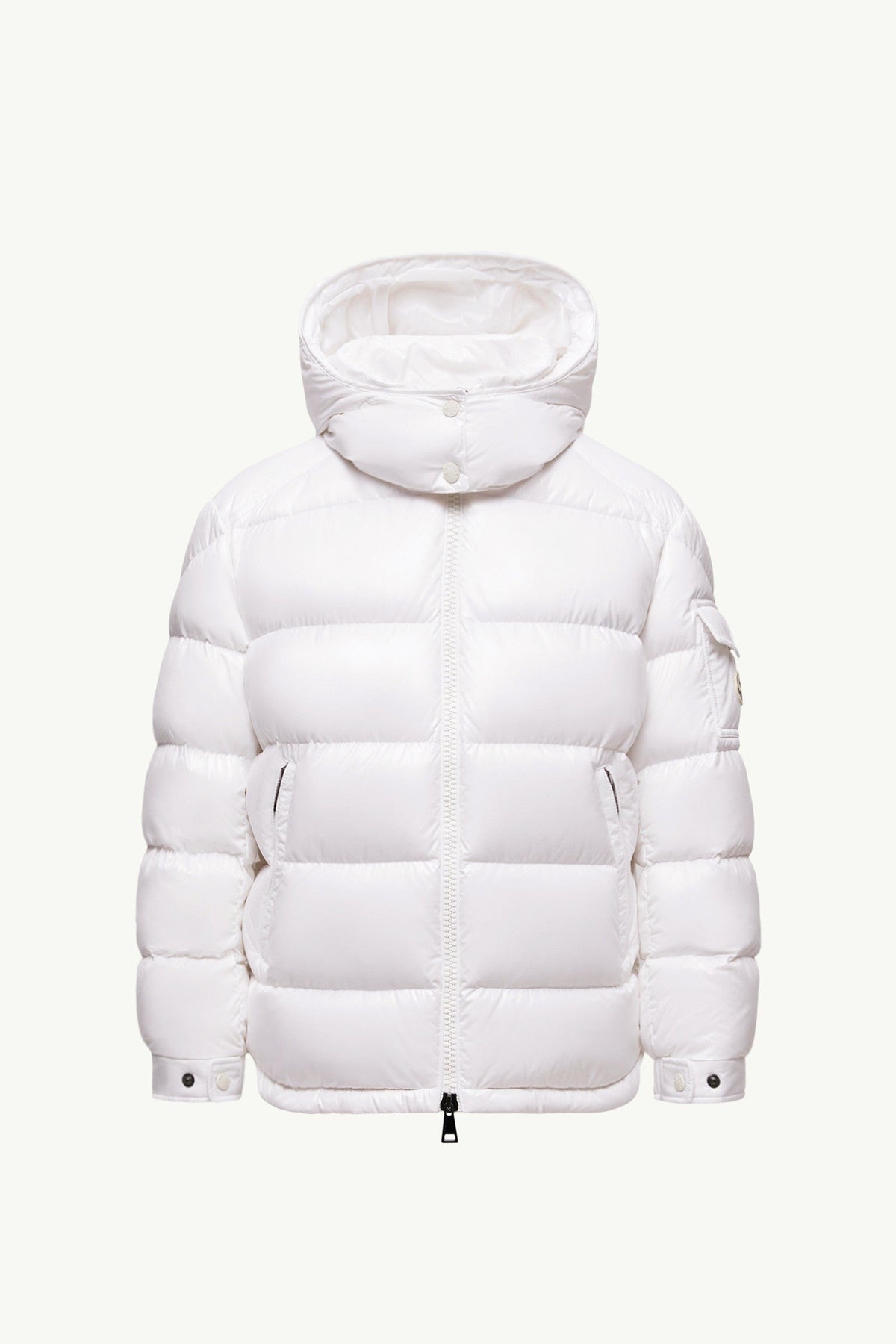 Moncler Maire Blanc Cassé · Doudoune courte à capuche