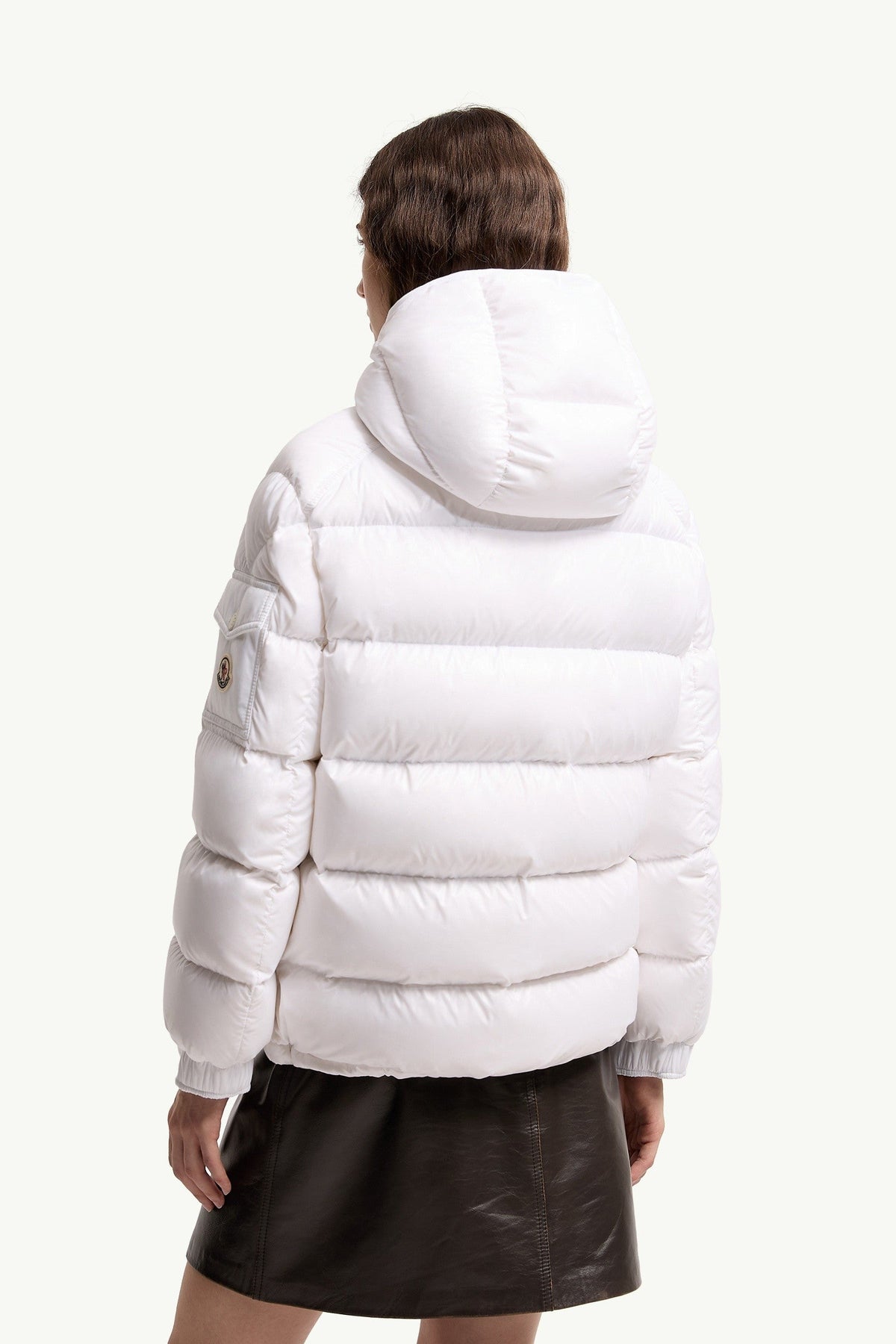 Moncler Maire Blanc Cassé · Doudoune courte à capuche