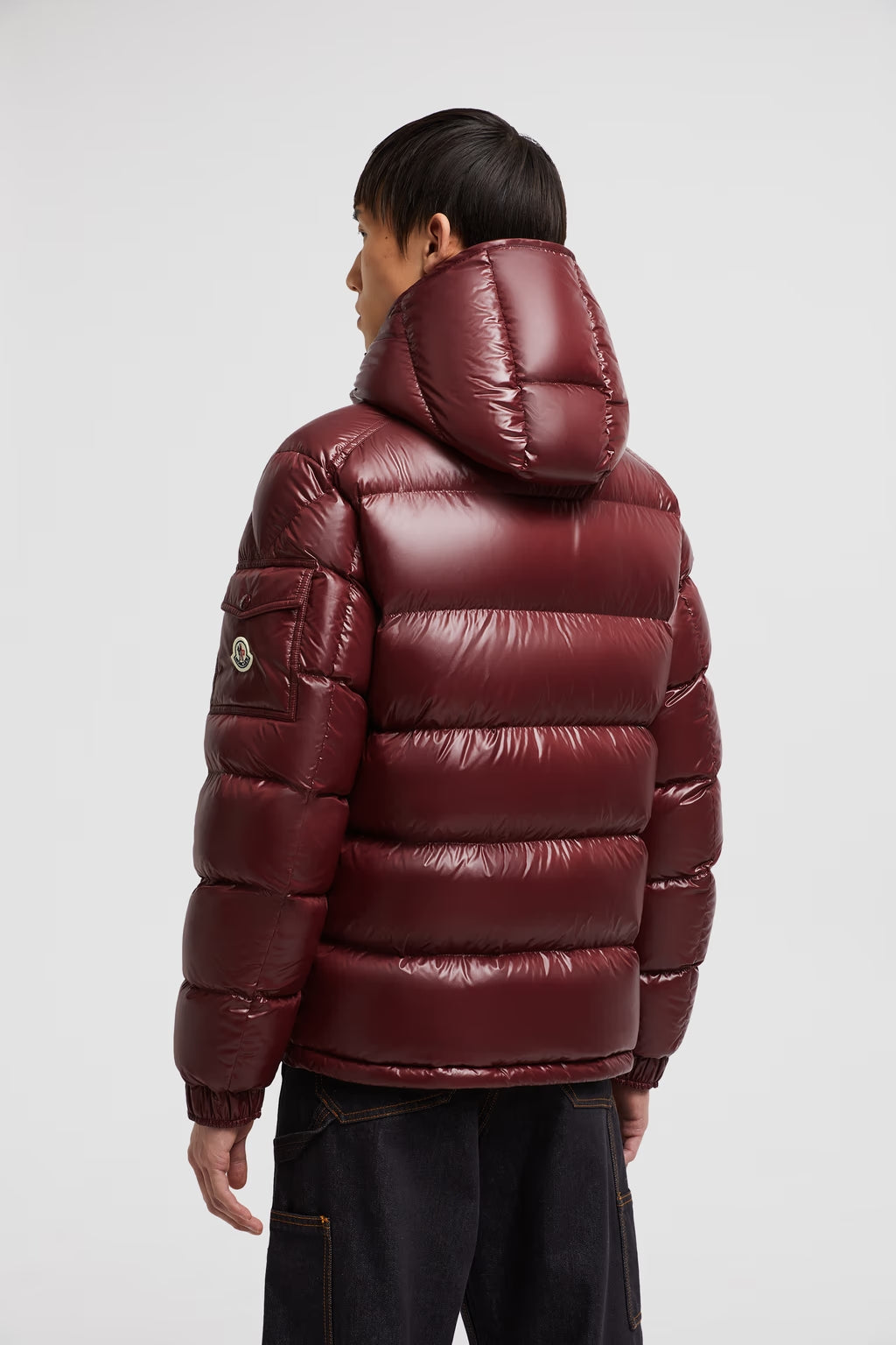 Moncler Maya Bordeaux · Doudoune courte à capuche