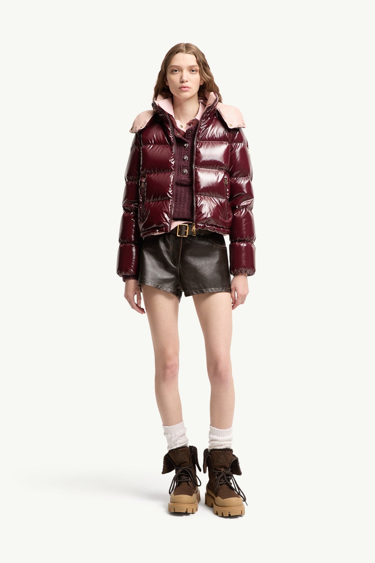 Moncler Niveole Bordeaux · Doudoune courte