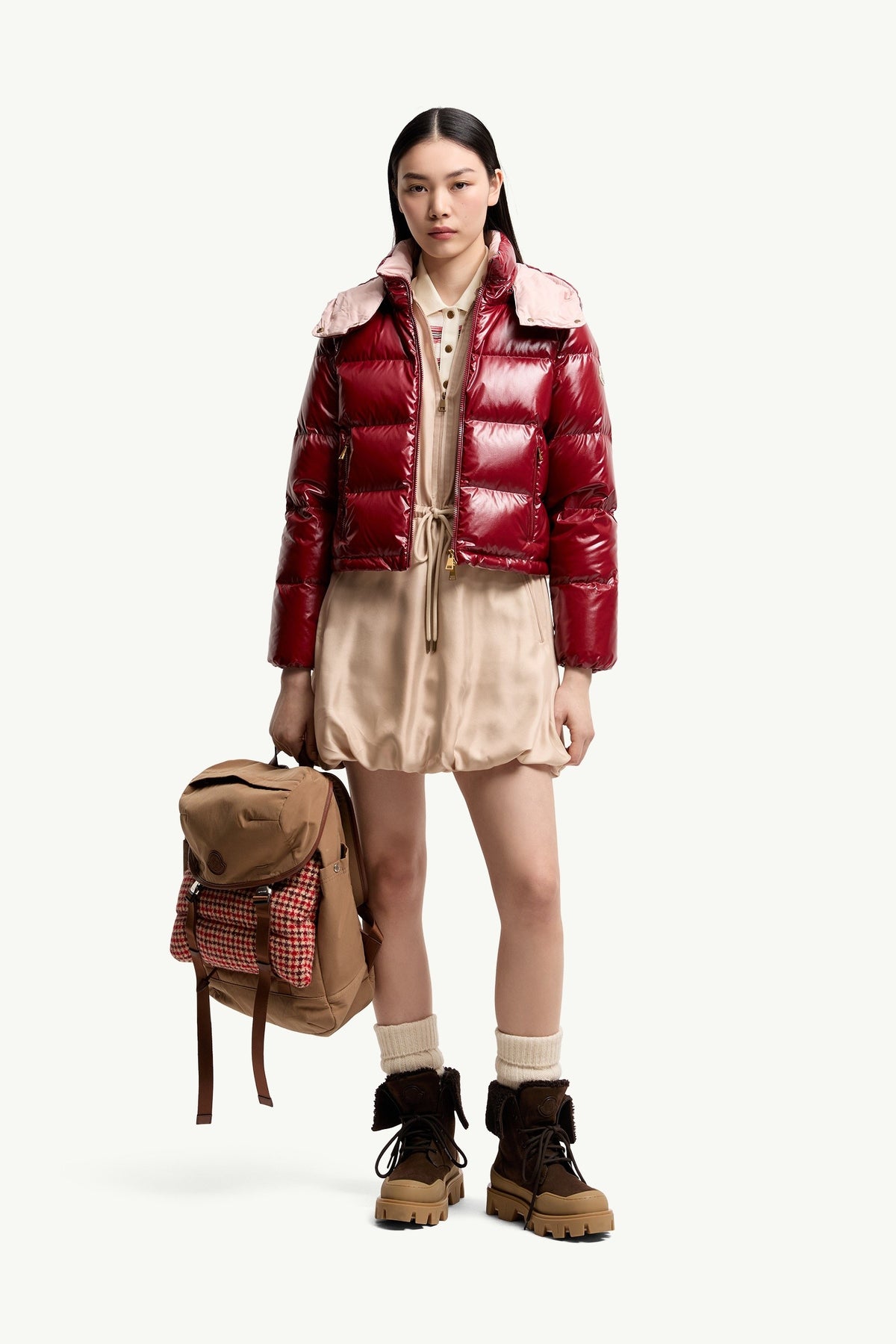 Moncler Niveole Rouge Rubis · Doudoune courte