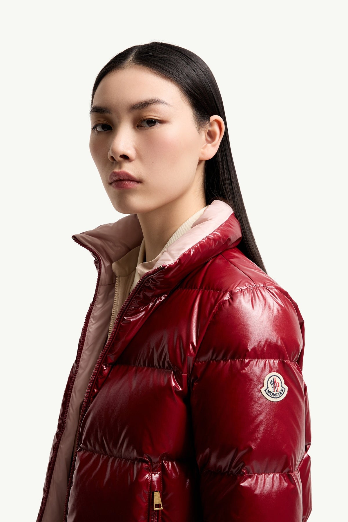 Moncler Niveole Rouge Rubis · Doudoune courte