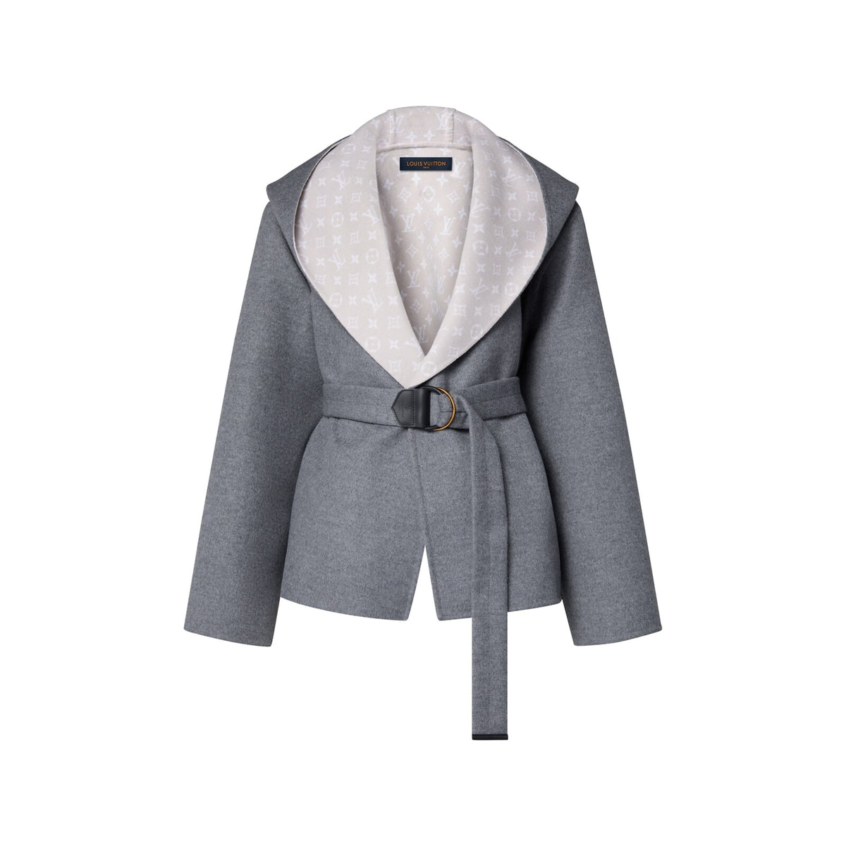 Louis Vuitton Croisé Court Gris Foncé · Manteau à capuche