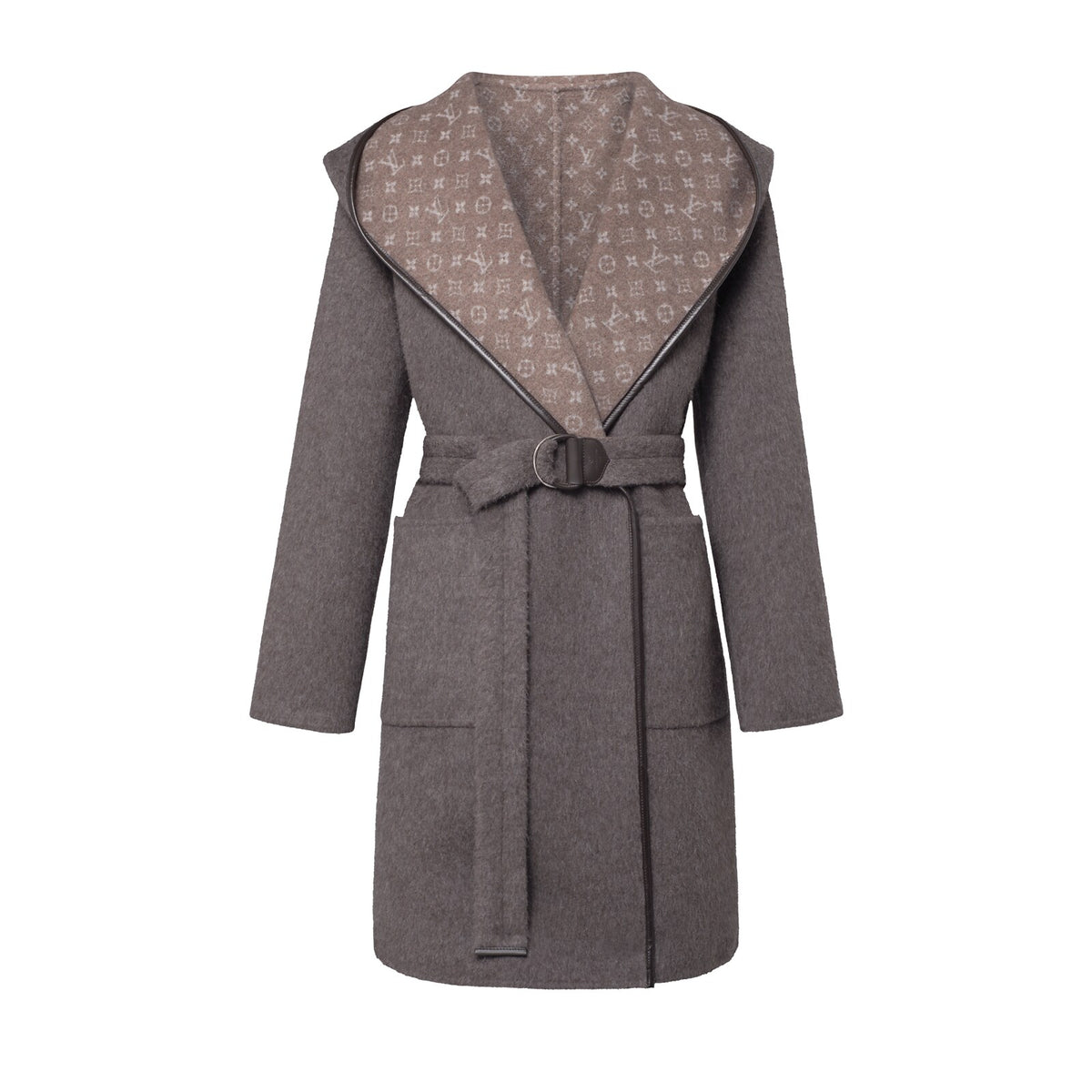 Louis Vuitton Croisé Réversible Gris · Manteau à capuche