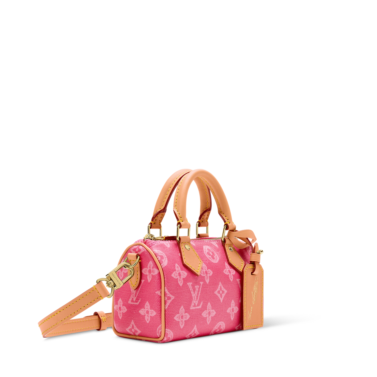 LV Nano Speedy Pink Canvas Bag