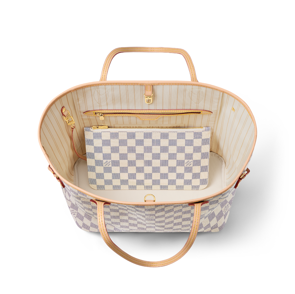 LV Neverfull MM Azur Canvas Bag