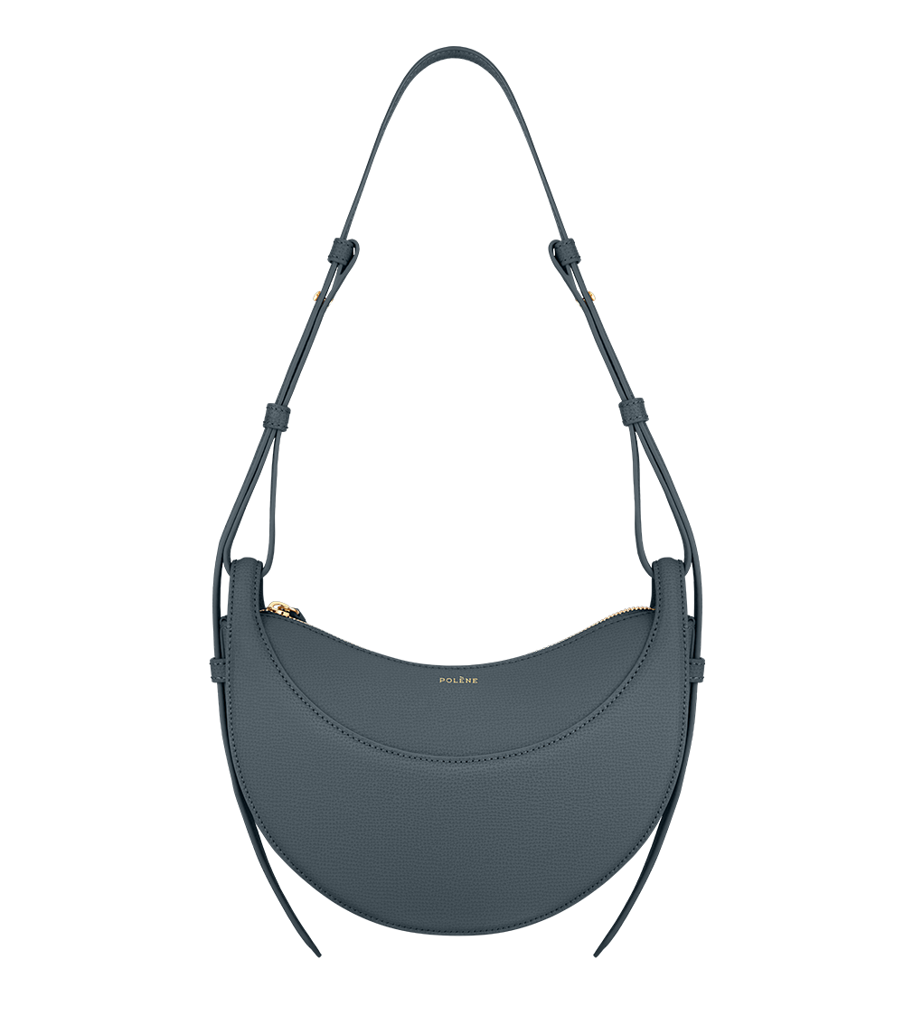 Polène Bag Numéro Dix Grained Midnight Blue