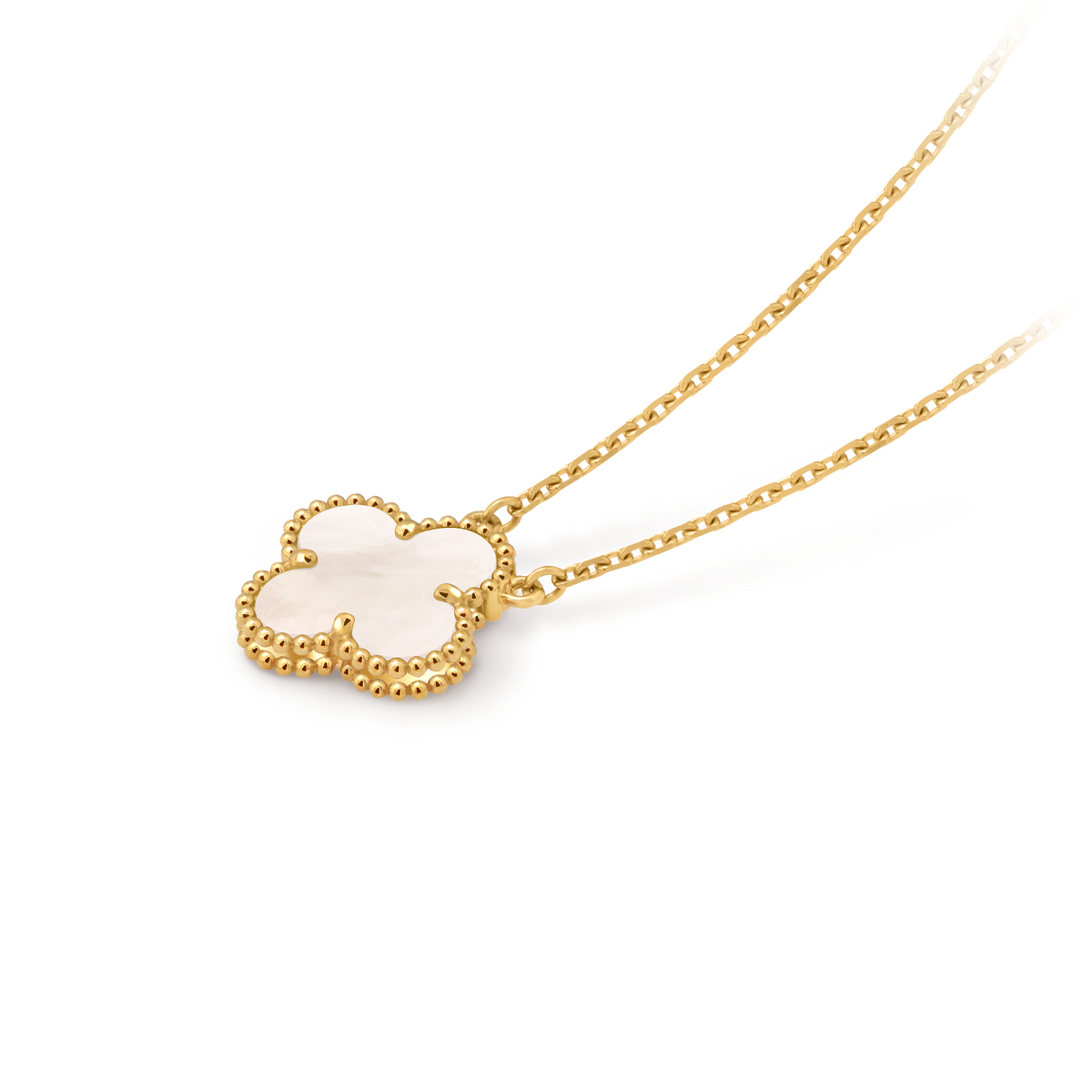 Van Cleef Collier Vintage Alhambra Or Jaune Nacre Blanche