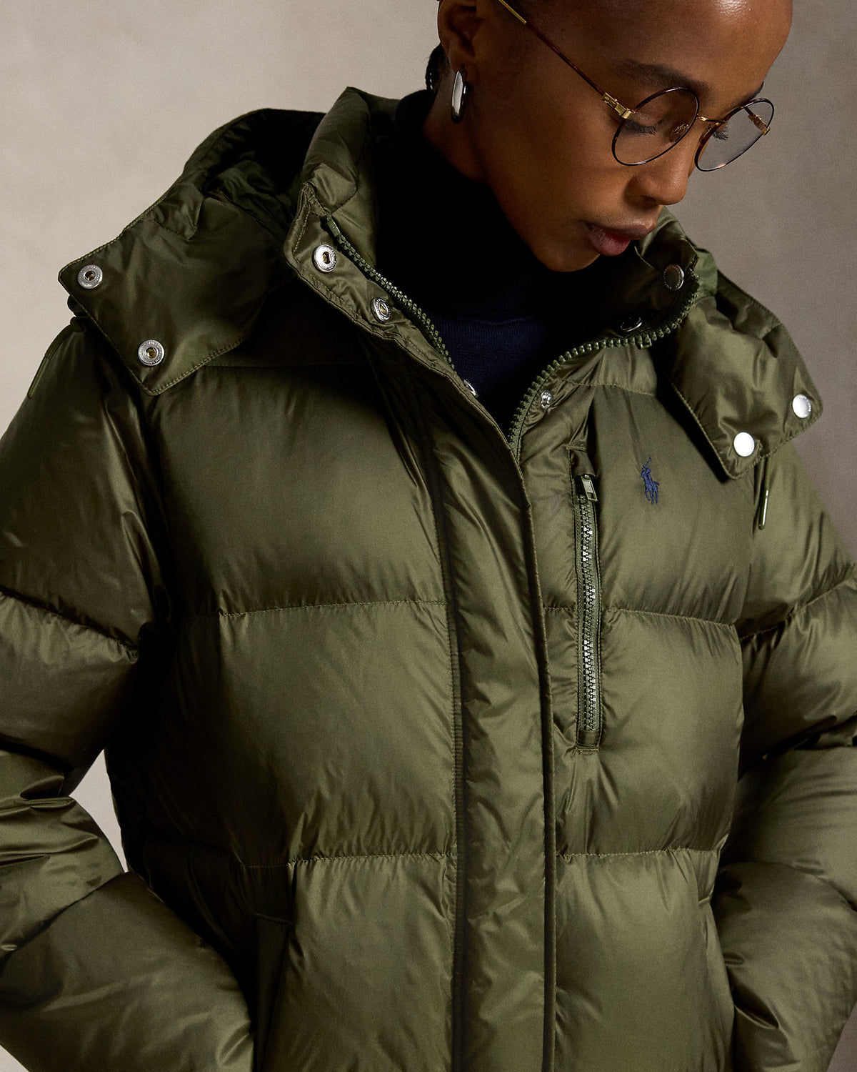 Ralph Lauren Mi-Lourde Vert Olive · Doudoune en duvet