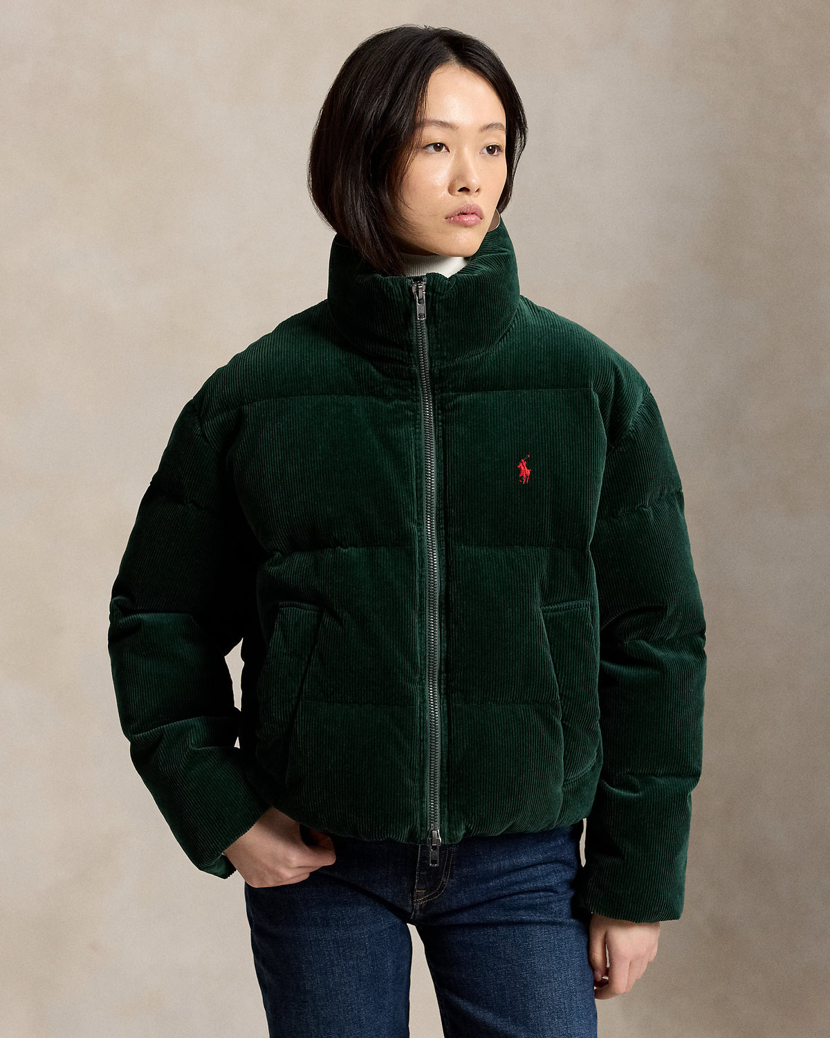 Ralph Lauren Velours Côtelé Vert Forêt · Doudoune