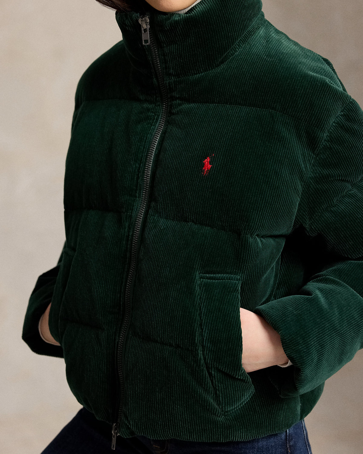 Ralph Lauren Velours Côtelé Vert Forêt · Doudoune