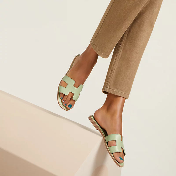 Hermes Sandals Sea Green