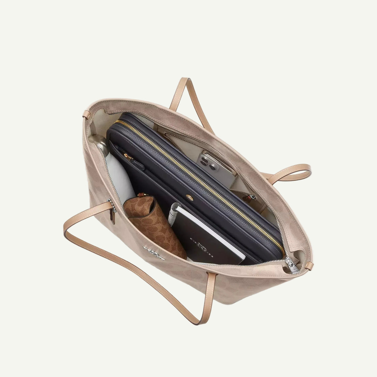 Coach City Tote Bag Sand Canvas