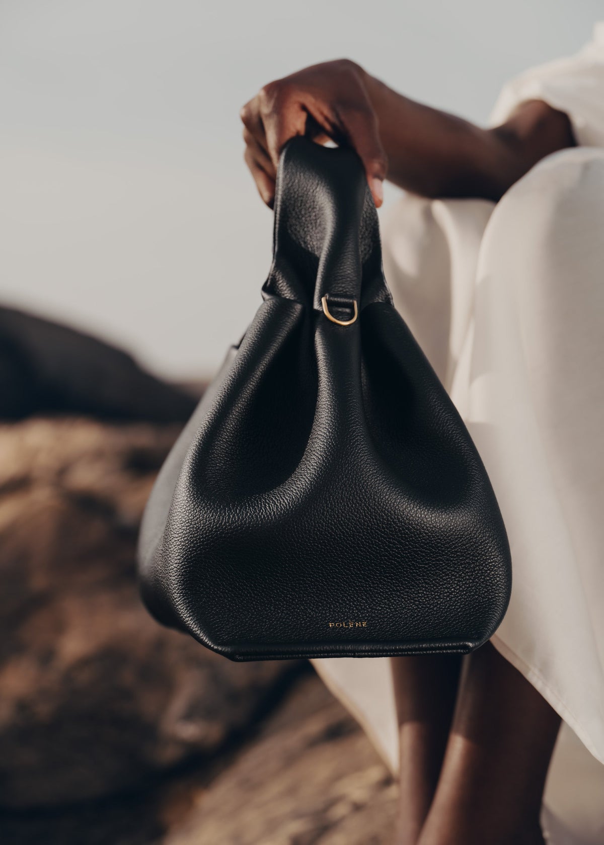 Polène Bag Numéro Neuf Grained Black
