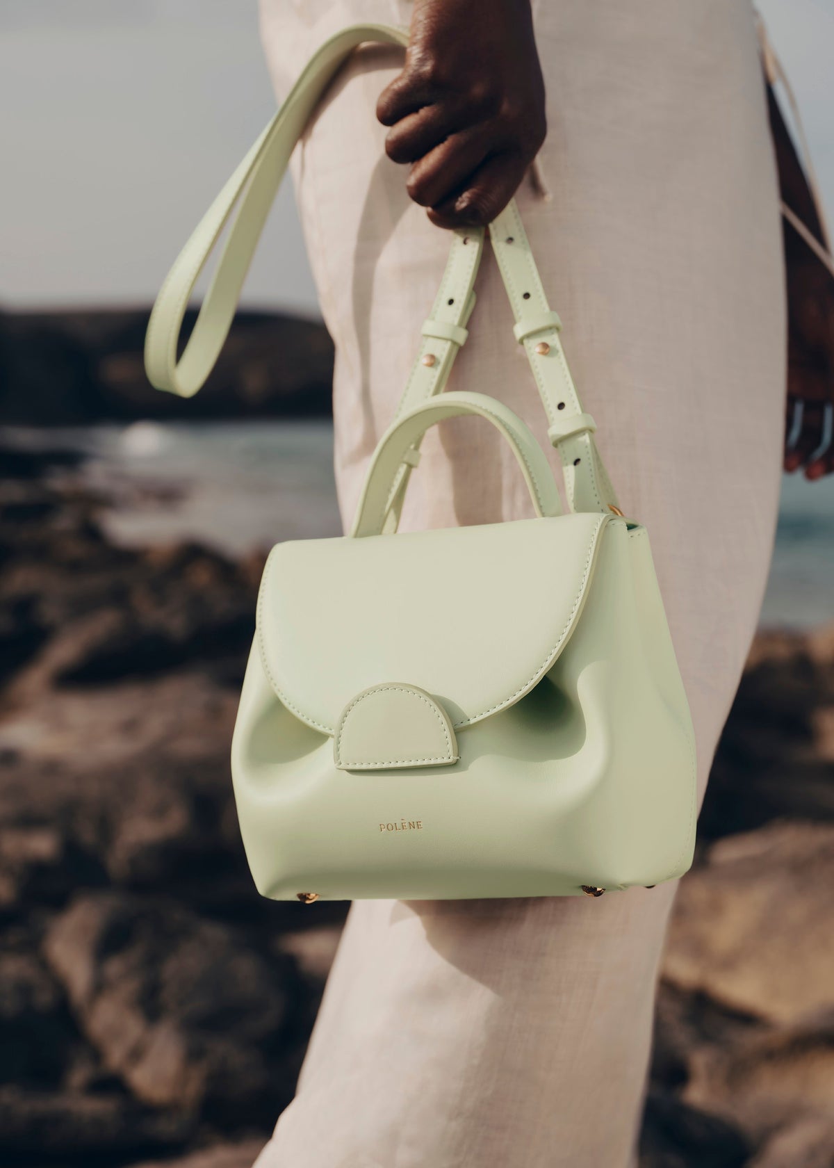 Polène Bag Numéro Un Nano Smooth Aloe