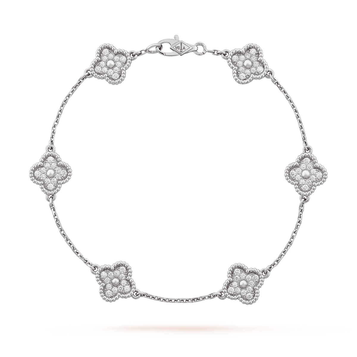 Van Cleef Sweet Alhambra 6 motifs Or blanc