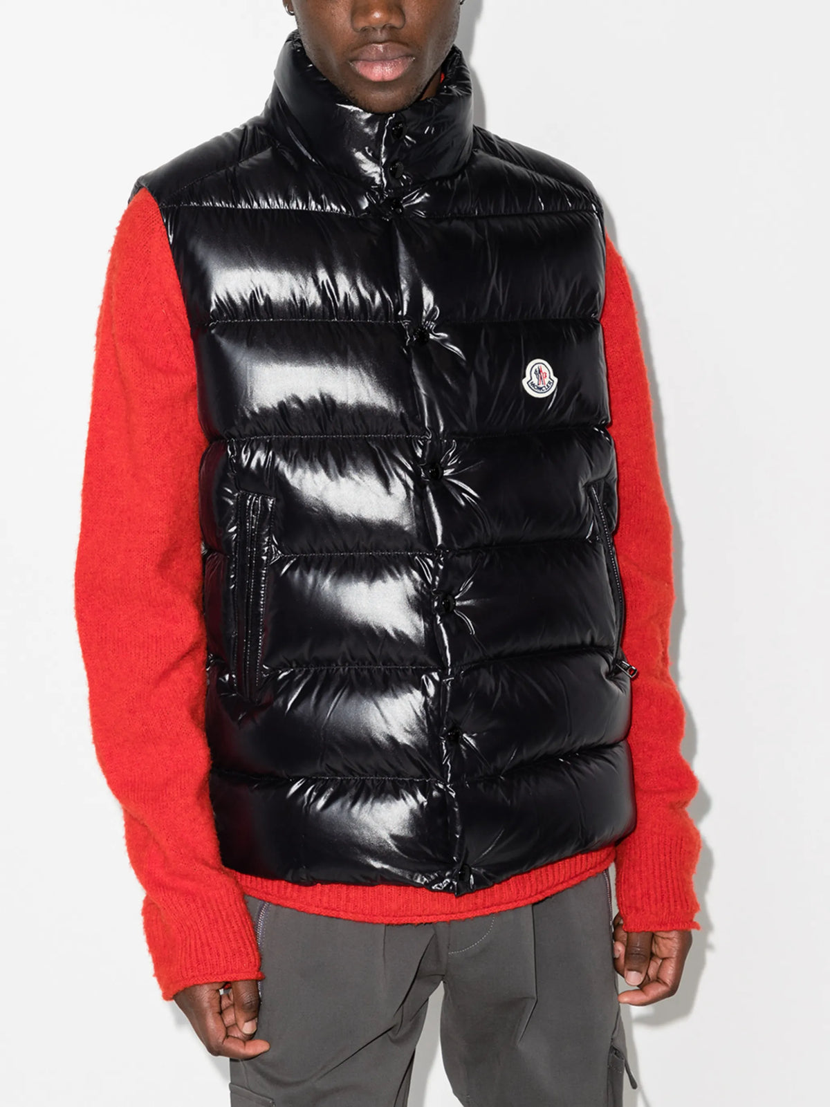 Moncler Tibb Noir Patch Logo · Gilet matelassé