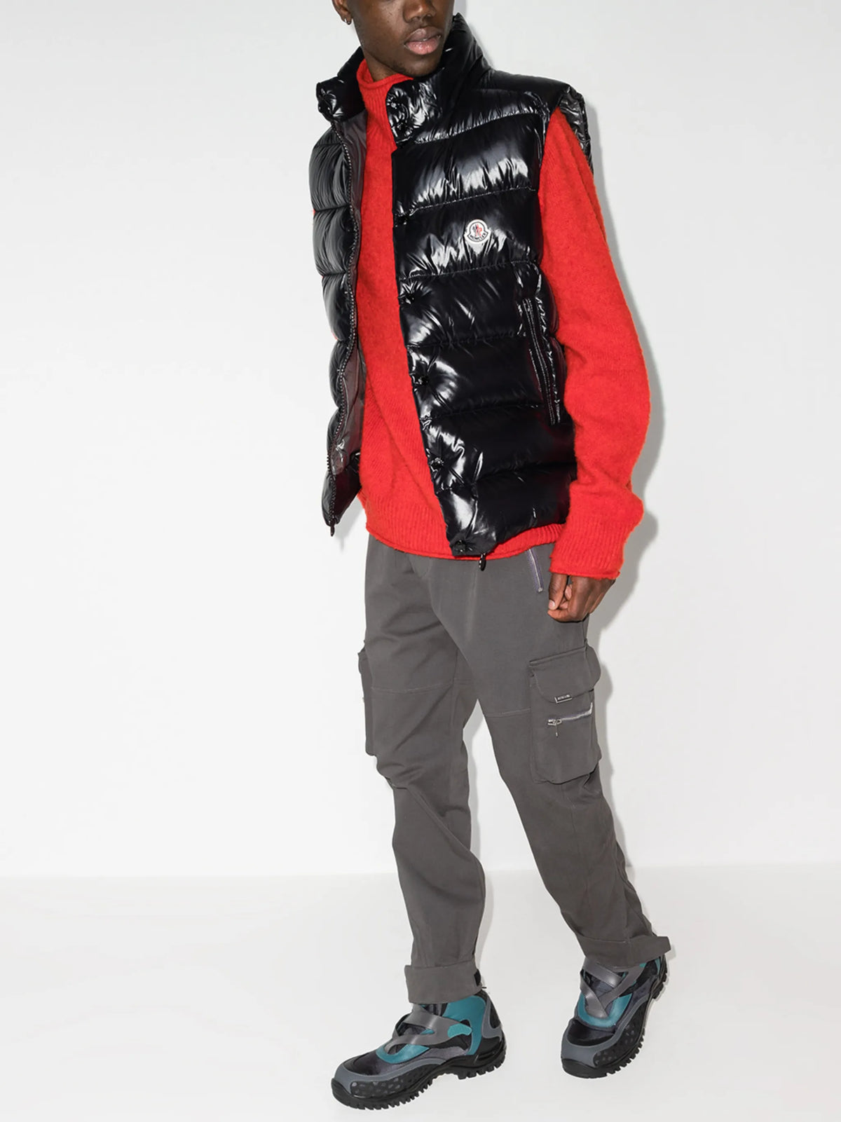Moncler Tibb Noir Patch Logo · Gilet matelassé