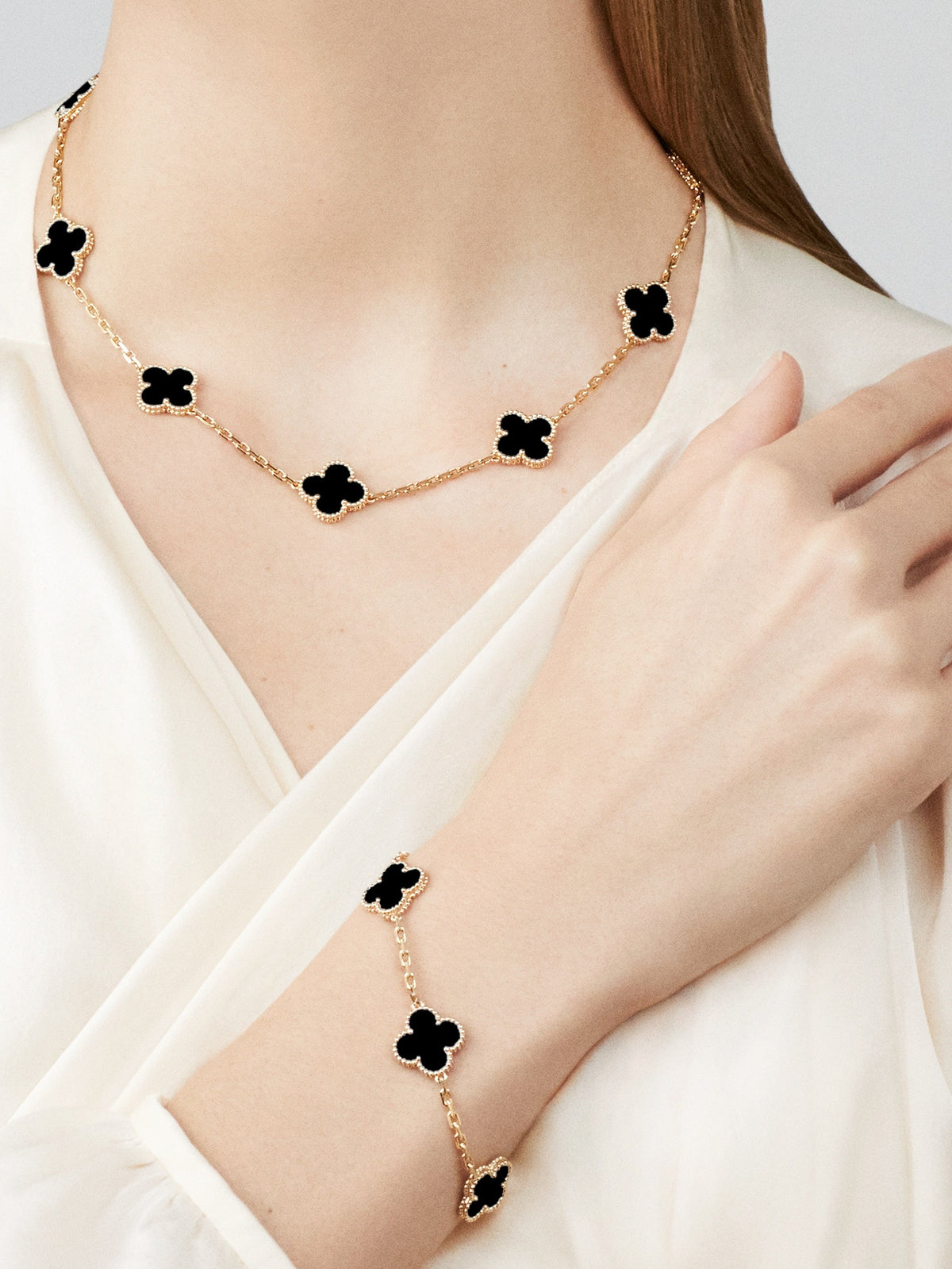 Van Cleef Vintage Alhambra 5 motifs Onyx