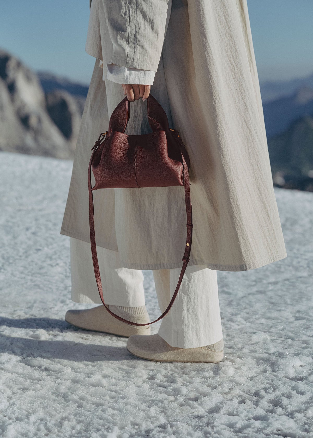 Polène Bag Numéro Neuf Mini Grained Black Cherry