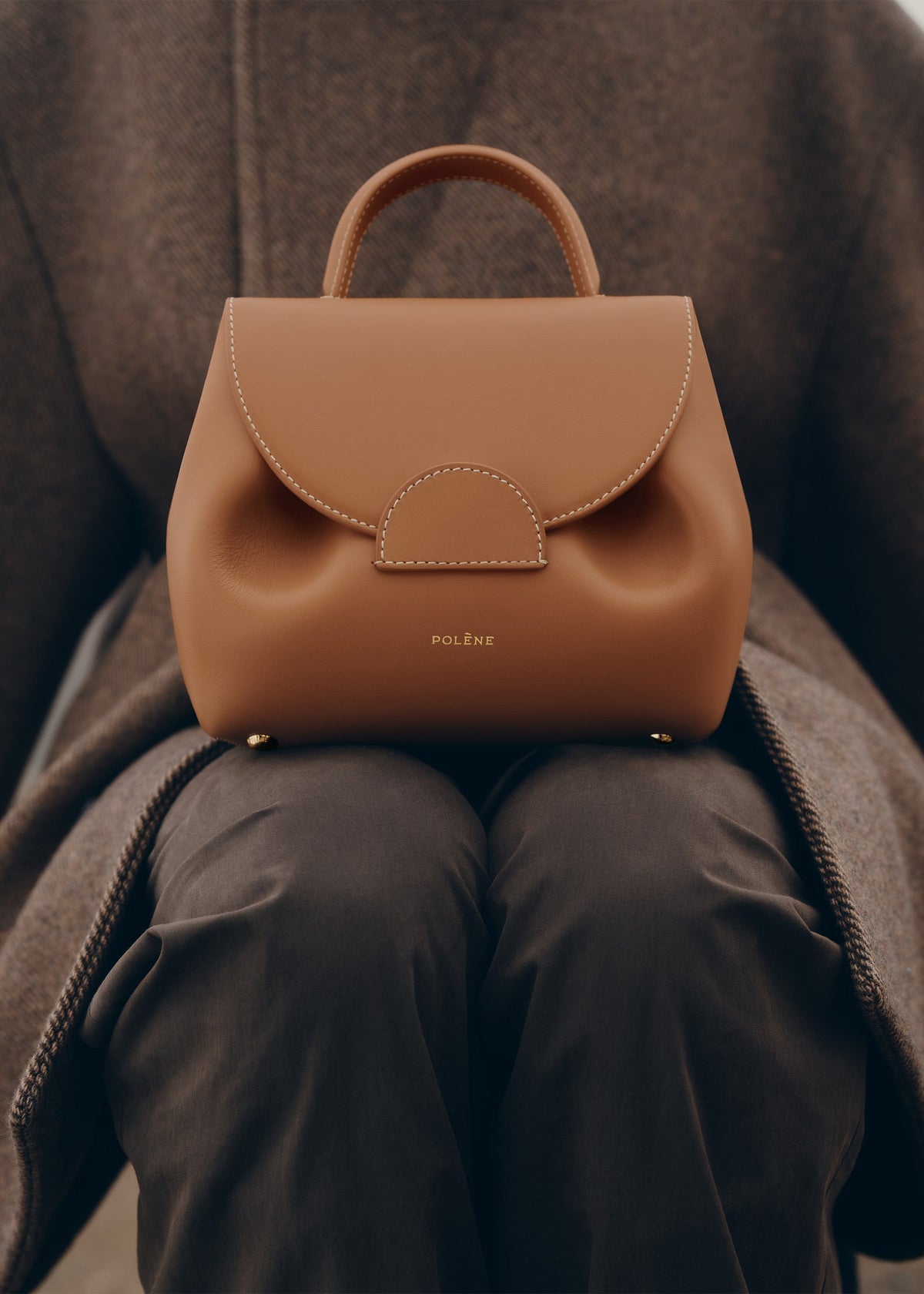 Polène Bag Numéro Un Nano Smooth Camel