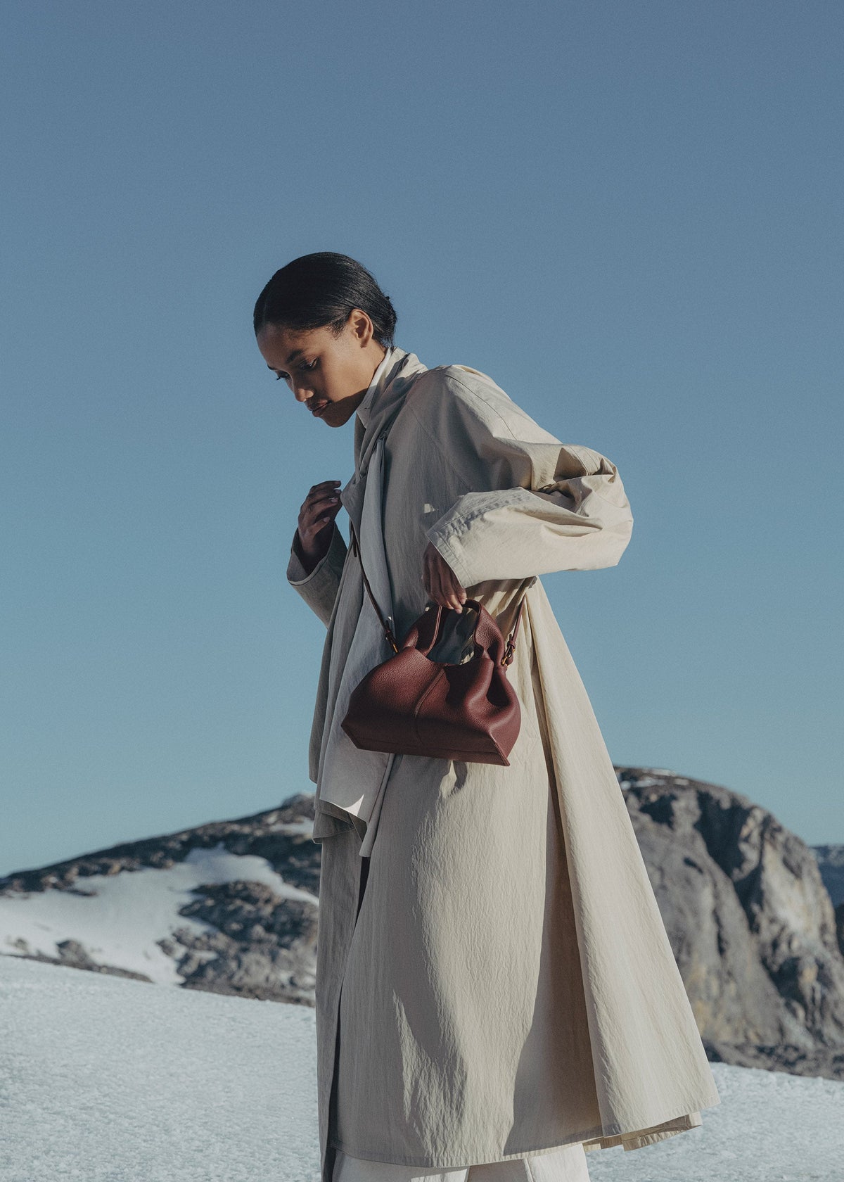 Polène Bag Numéro Neuf Mini Grained Black Cherry